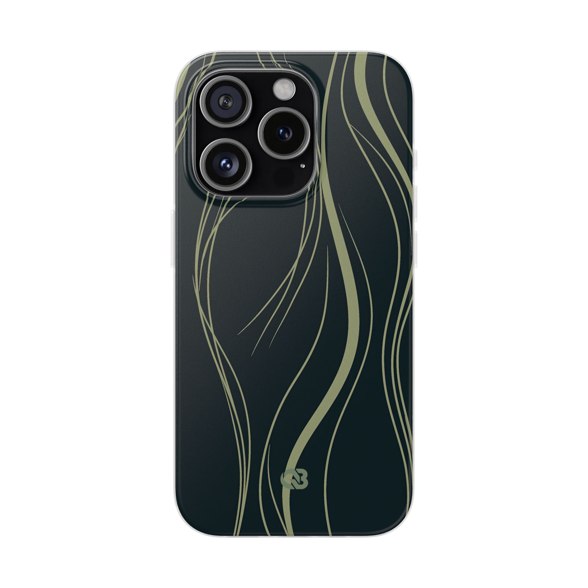 Green Lite Phone Case for iPhone - Obsidian Sage Flow