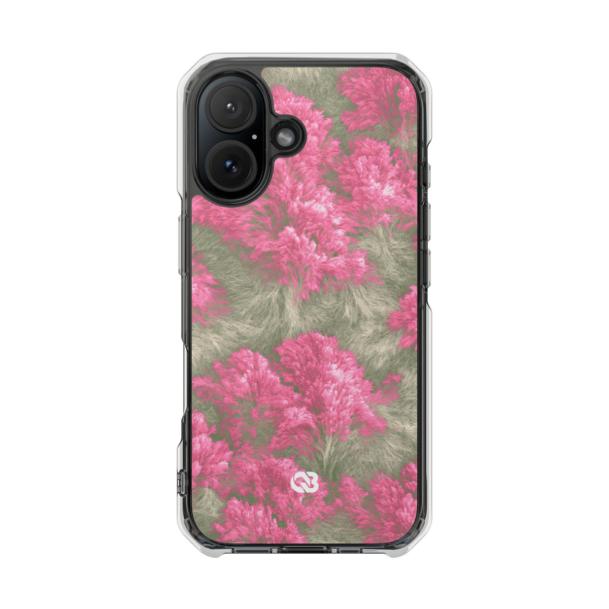 Digital Blossom · Clear Impact Magnetic Phone Case for iPhone · Pink