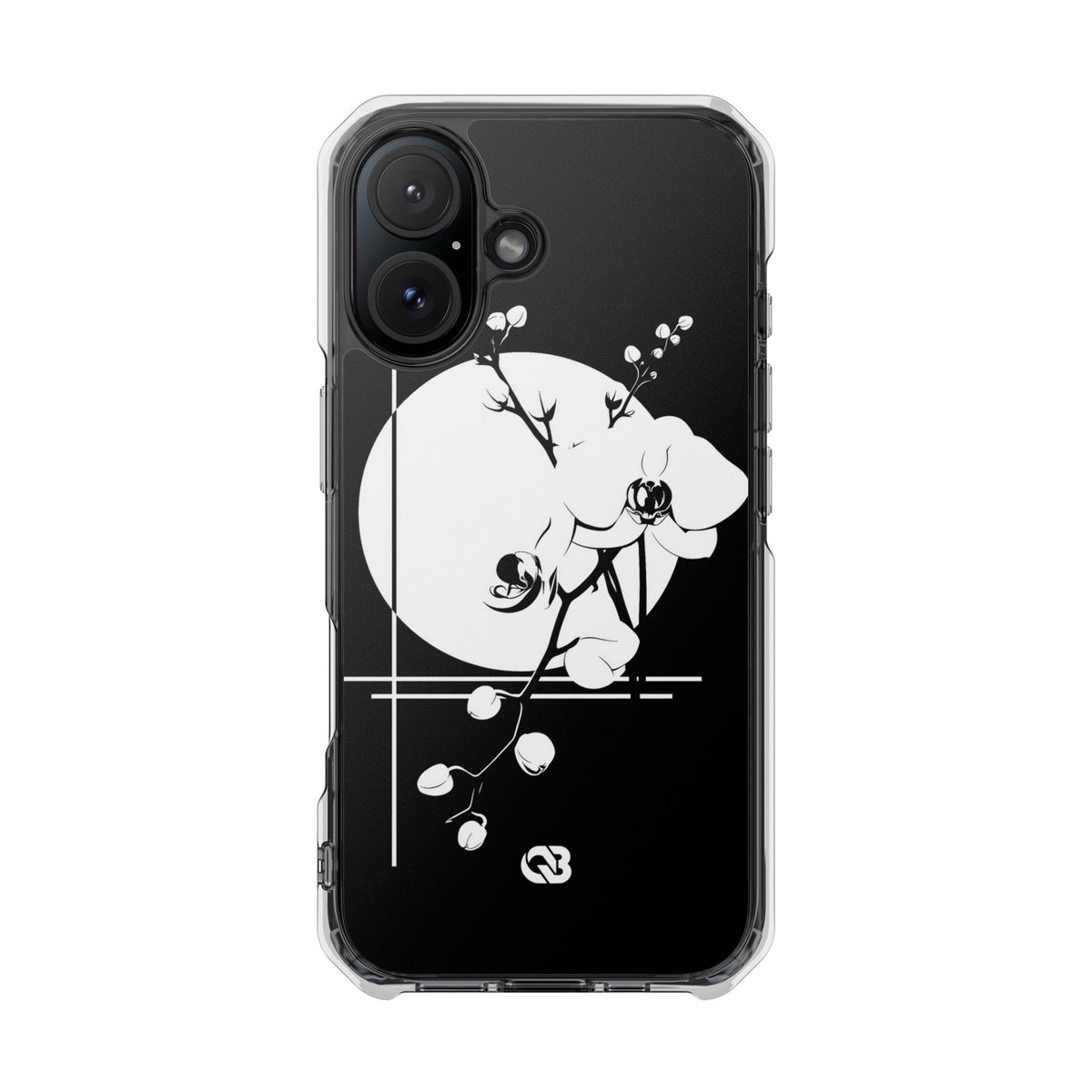 Nocturne Orchid Bloom · Clear Impact Magnetic Phone Case for iPhone · Black