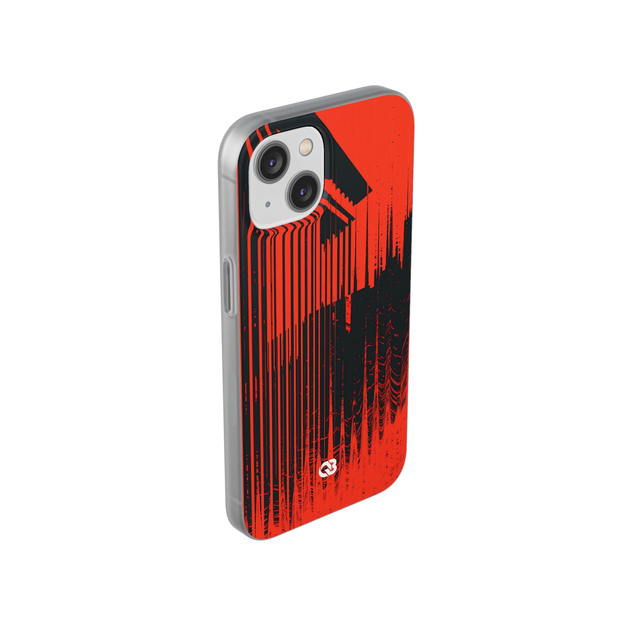 Red Lite Phone Case for iPhone - Crimson Brutalist Distortion