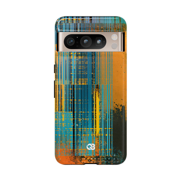 Cyber Glitch Stream · Tough Phone Case for Pixel · Teal
