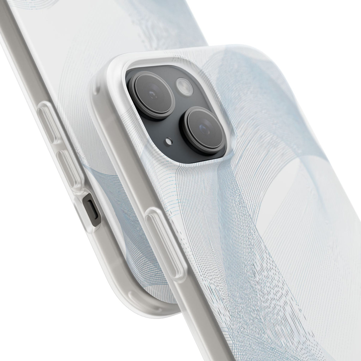 Glacial Contour Waves · Lite Phone Case for iPhone · White
