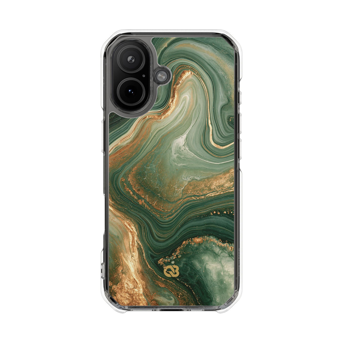 Jade Suminagashi · Clear Impact Magnetic Phone Case for iPhone · Green