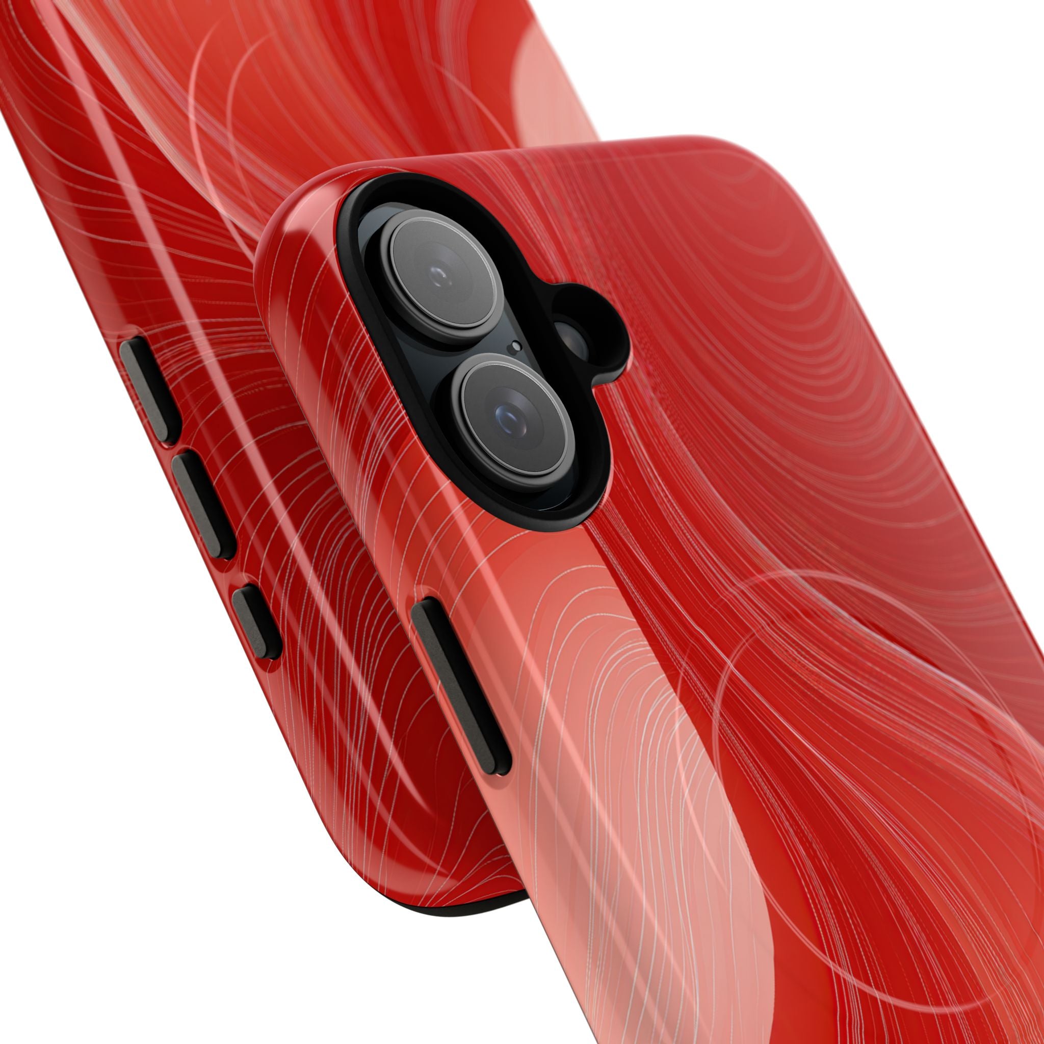 Red Tough 2.0 Magsafe Phone Case for iPhone - Crimson Silk Strands