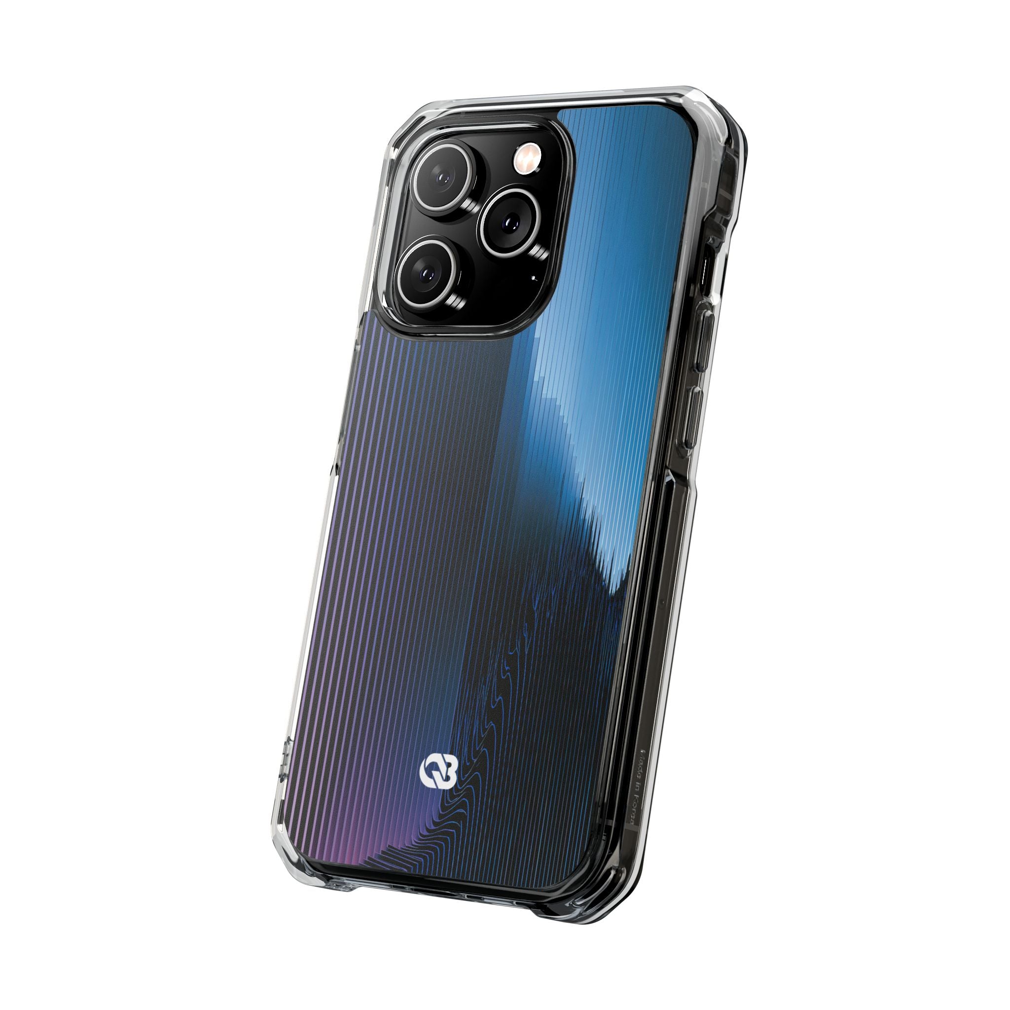 Blue Impact MagSafe Phone Case for iPhone - Indigo Distortion Wave