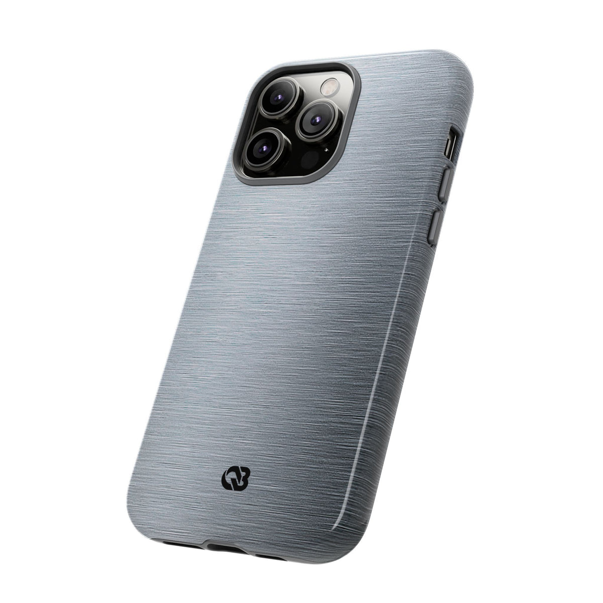 Silver Tough Phone Case for iPhone - Satin Chrome Grain