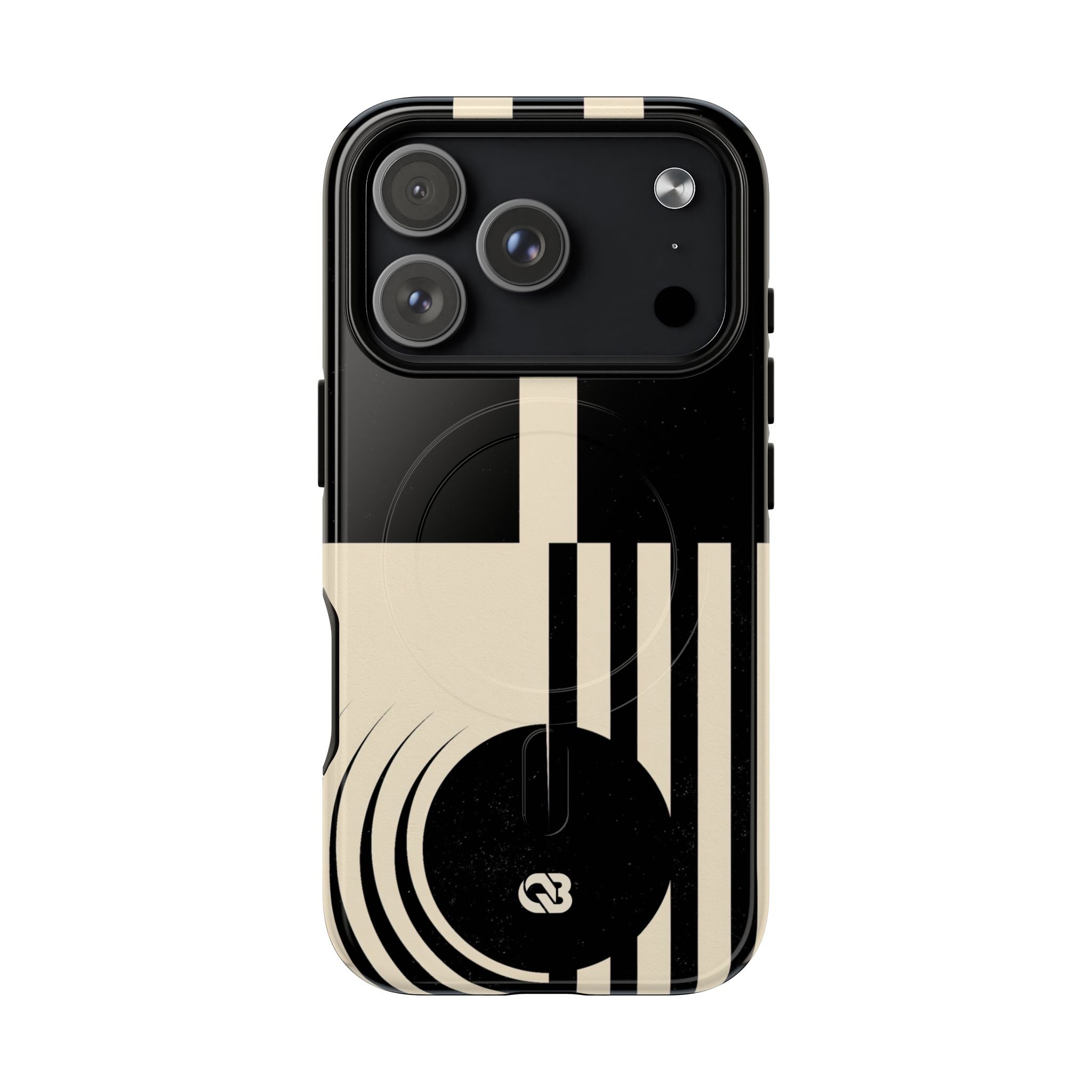 Black Tough 2.0 Magsafe Phone Case for iPhone - Ivory Signal Grid