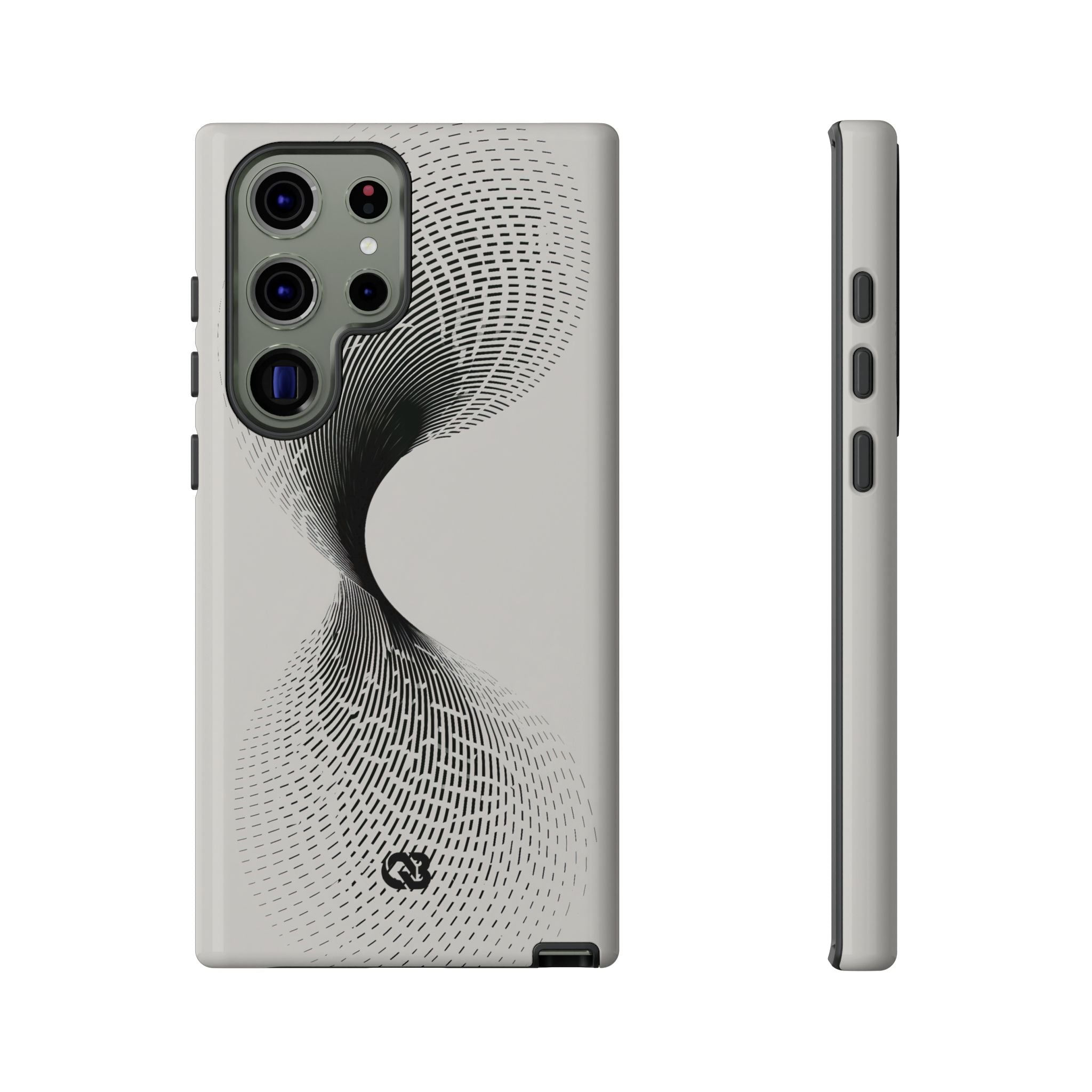 White Tough Phone Case for Samsung - Linear Torsion Grid