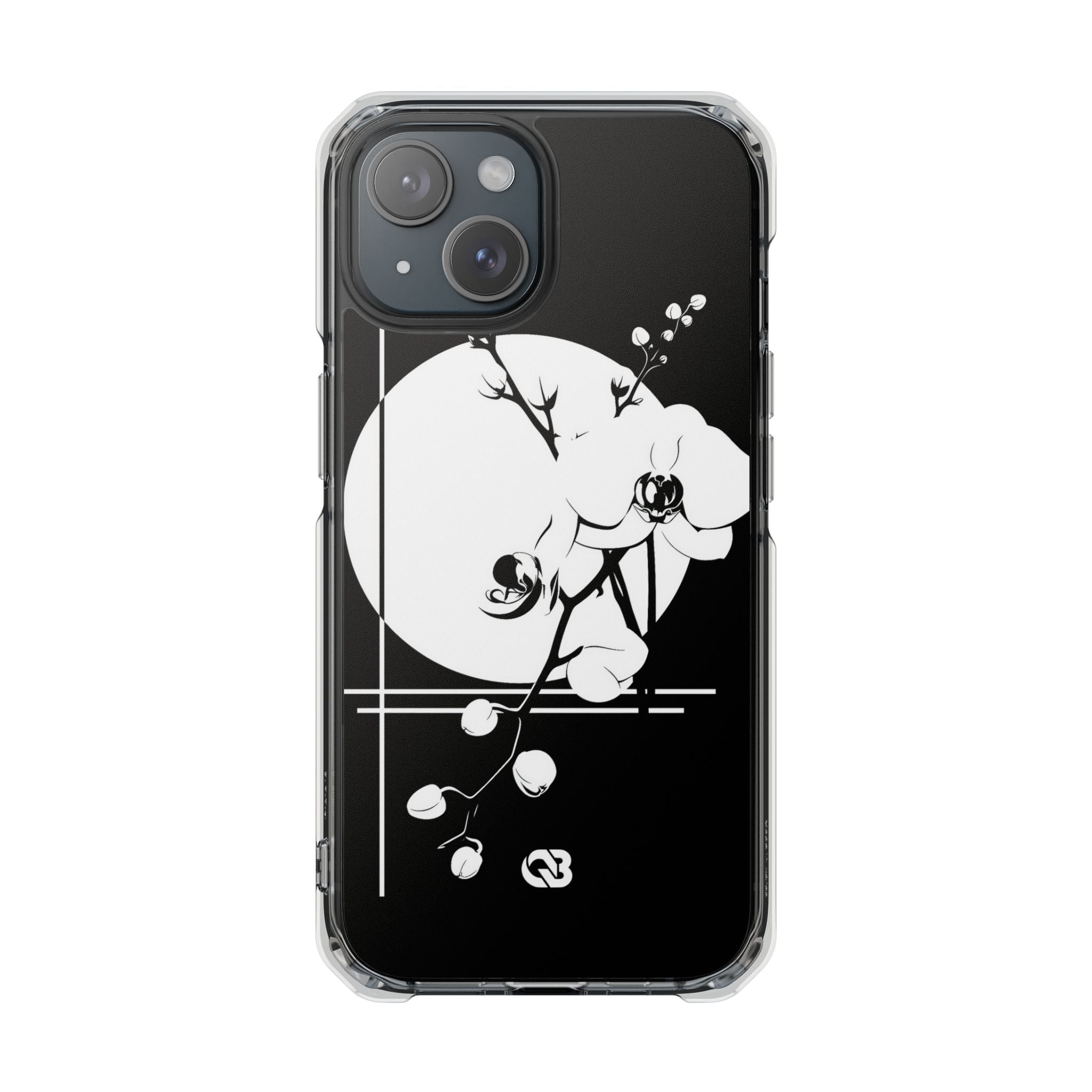 Black Impact MagSafe Phone Case for iPhone - Lunar Orchid Grid