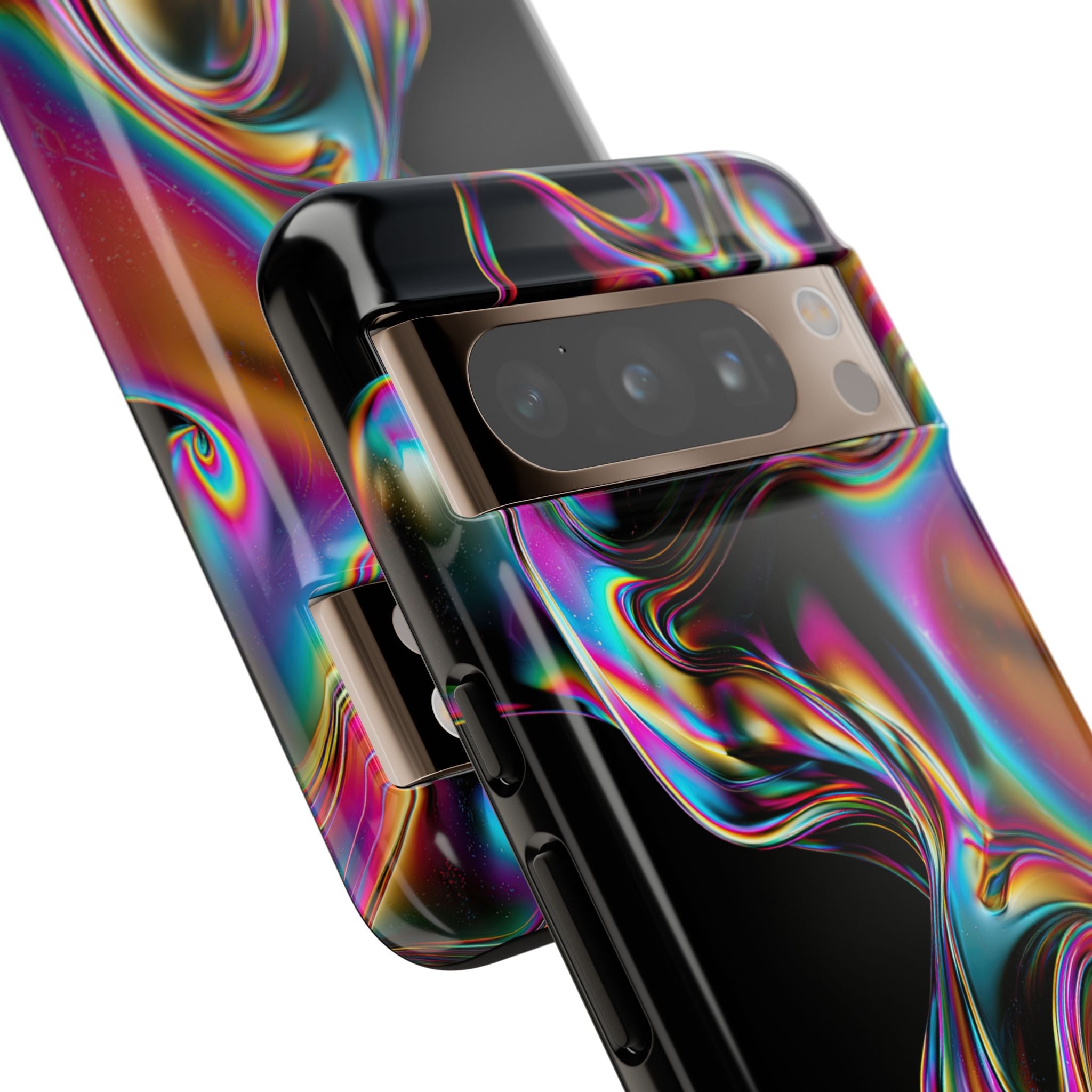 Purple Tough Phone Case for Google Pixel - Liquid Neon Chrome