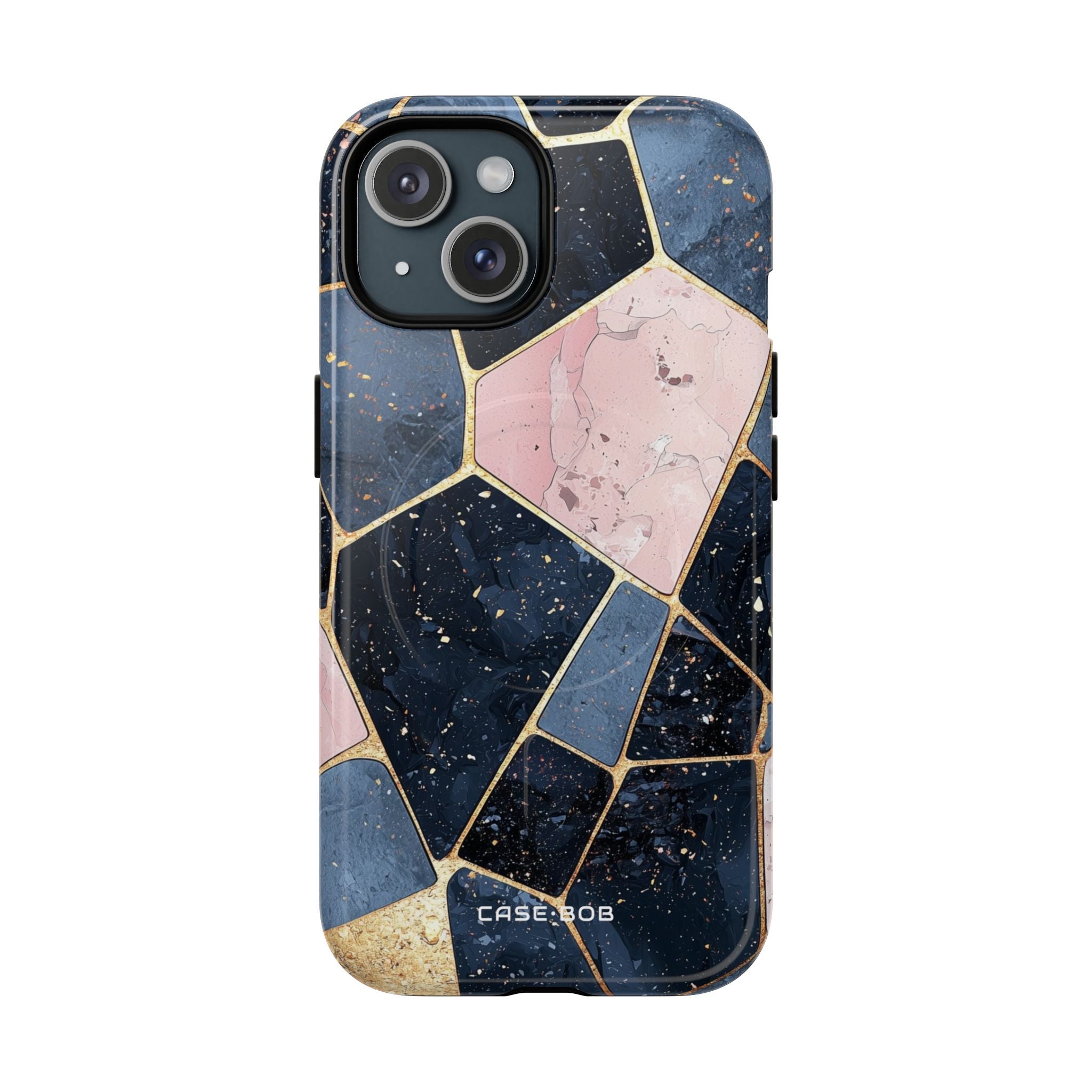 Golden Mosaic iPhone 15 Skal - Tough+