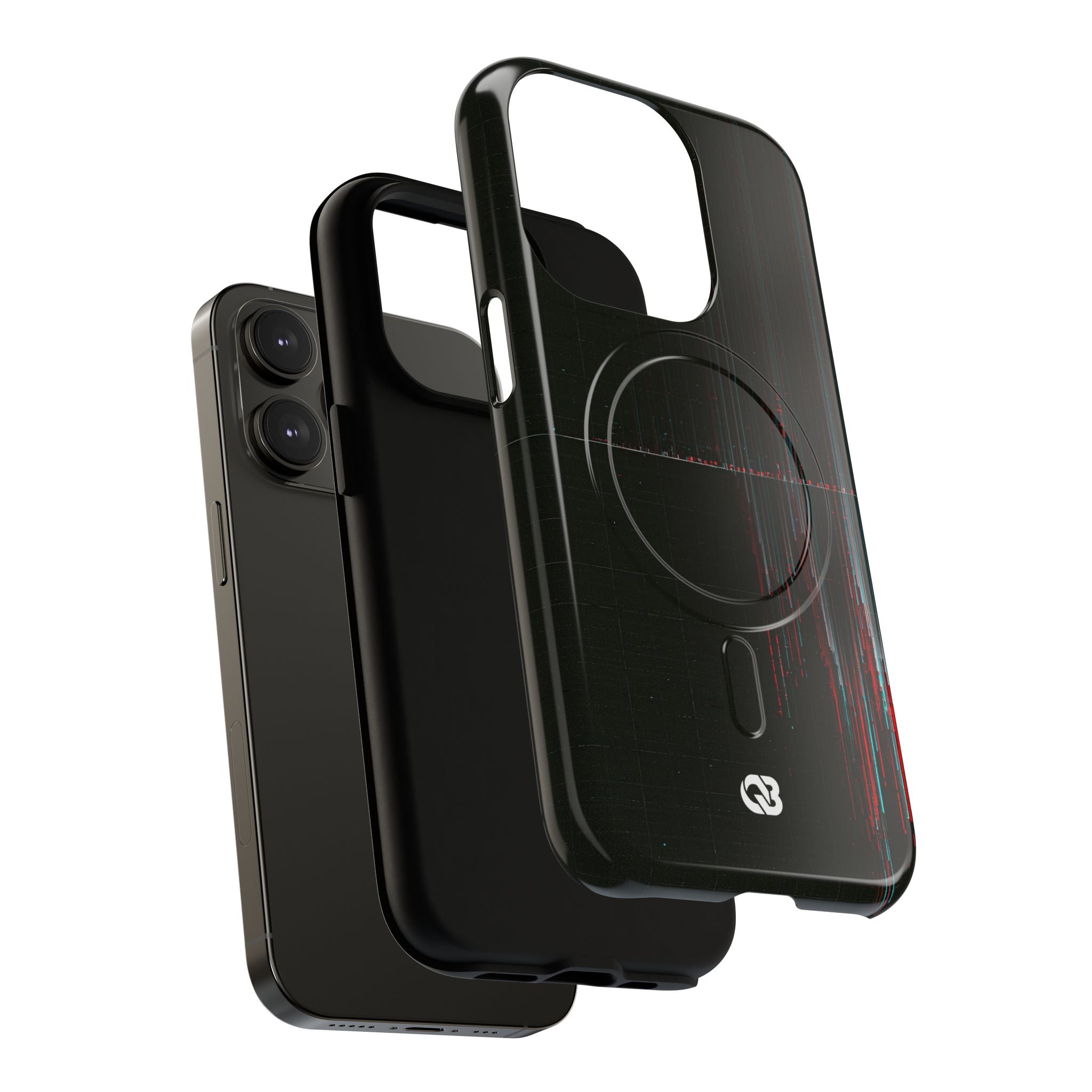 Black Tough 2.0 Magsafe Phone Case for iPhone - Corrupted Data Stream