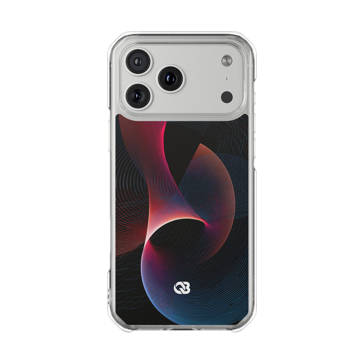 Black Impact MagSafe Phone Case for iPhone - Cobalt Crimson Flux