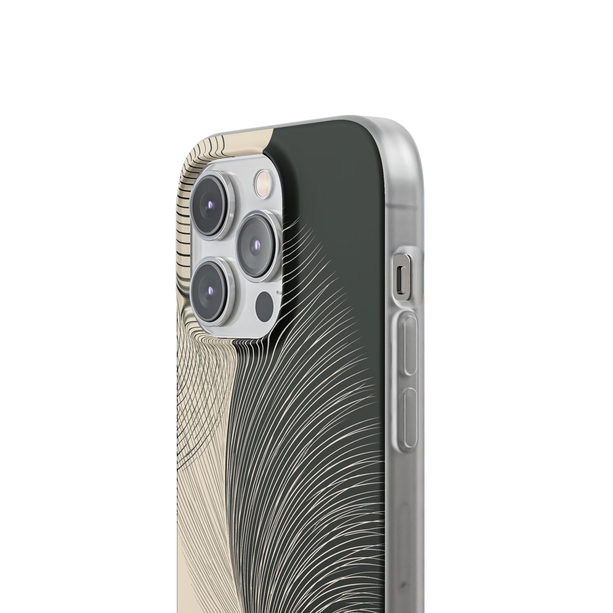 Beige Lite Phone Case for iPhone - Obsidian Cream Plume