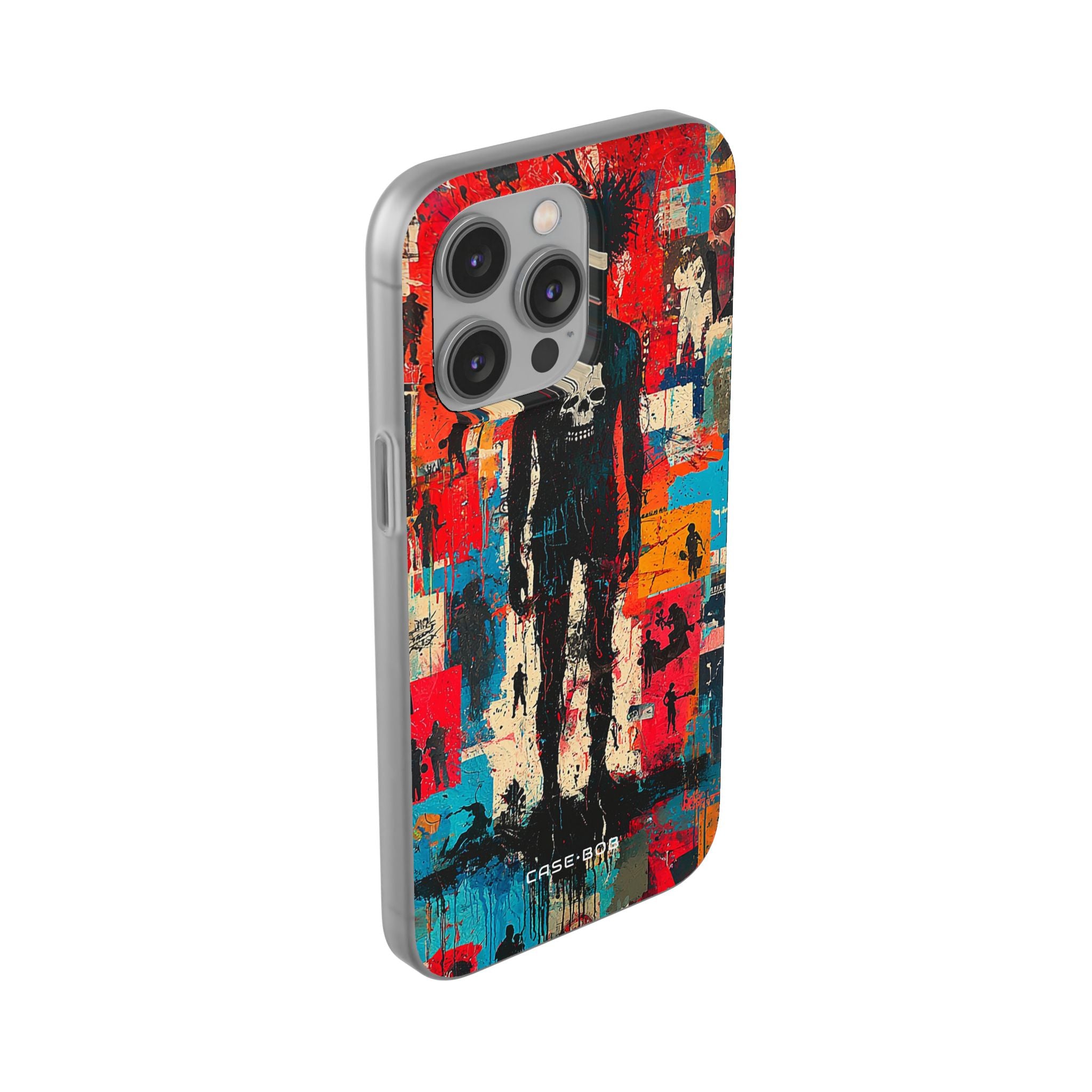 Spiky Skull Silhouette iPhone 14 Pro Max Case - Soft