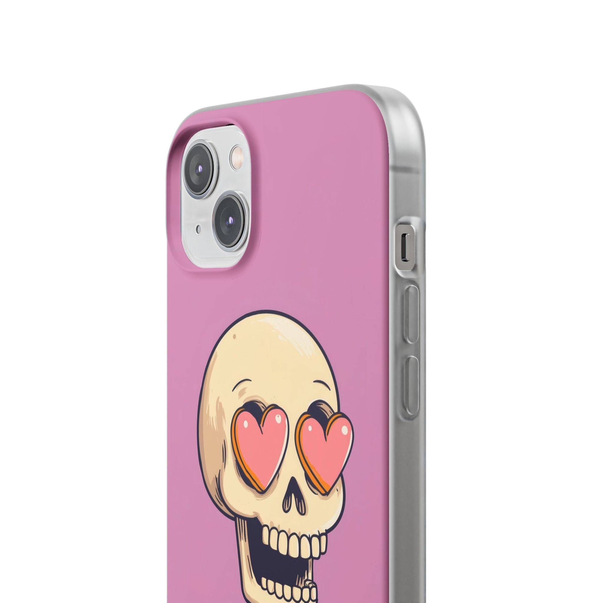 Heart Eyed Skull iPhone 14 Plus Case - Soft