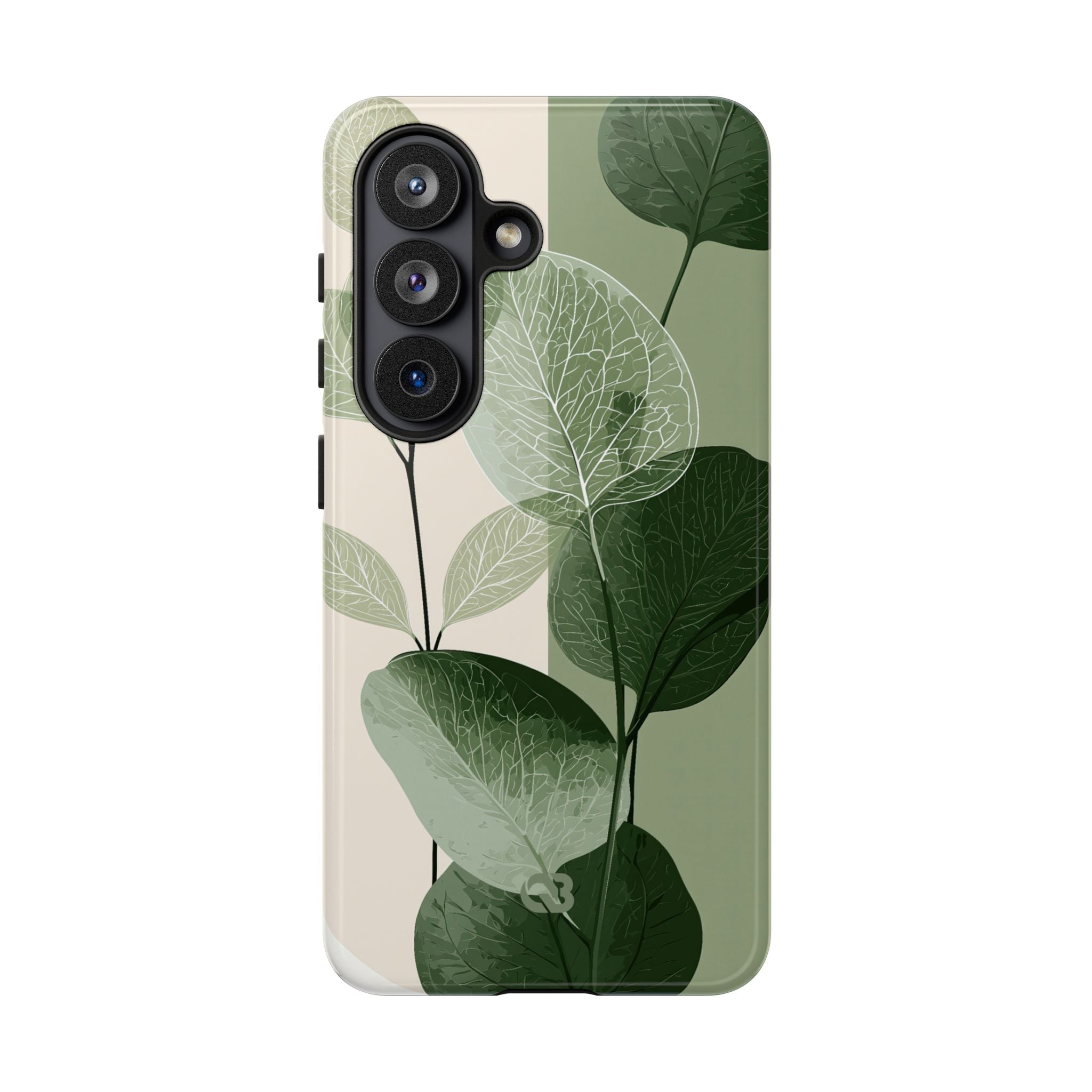 Green Tough Phone Case for Samsung - Sage Leaf Skeletals