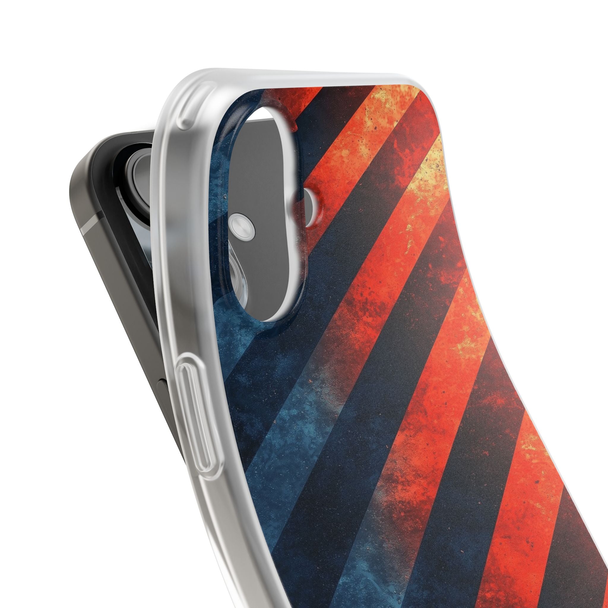 Diagonal Stripes Blaze iPhone 16 Plus Skal - Mjukt