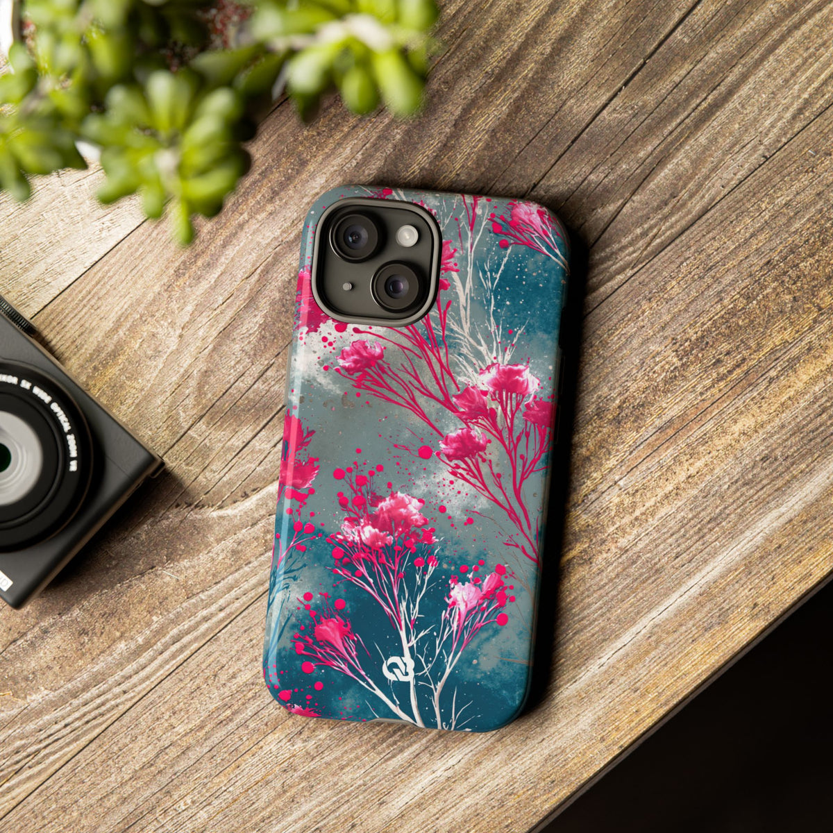 Cyber Blossom · Tough Phone Case for iPhone · Teal