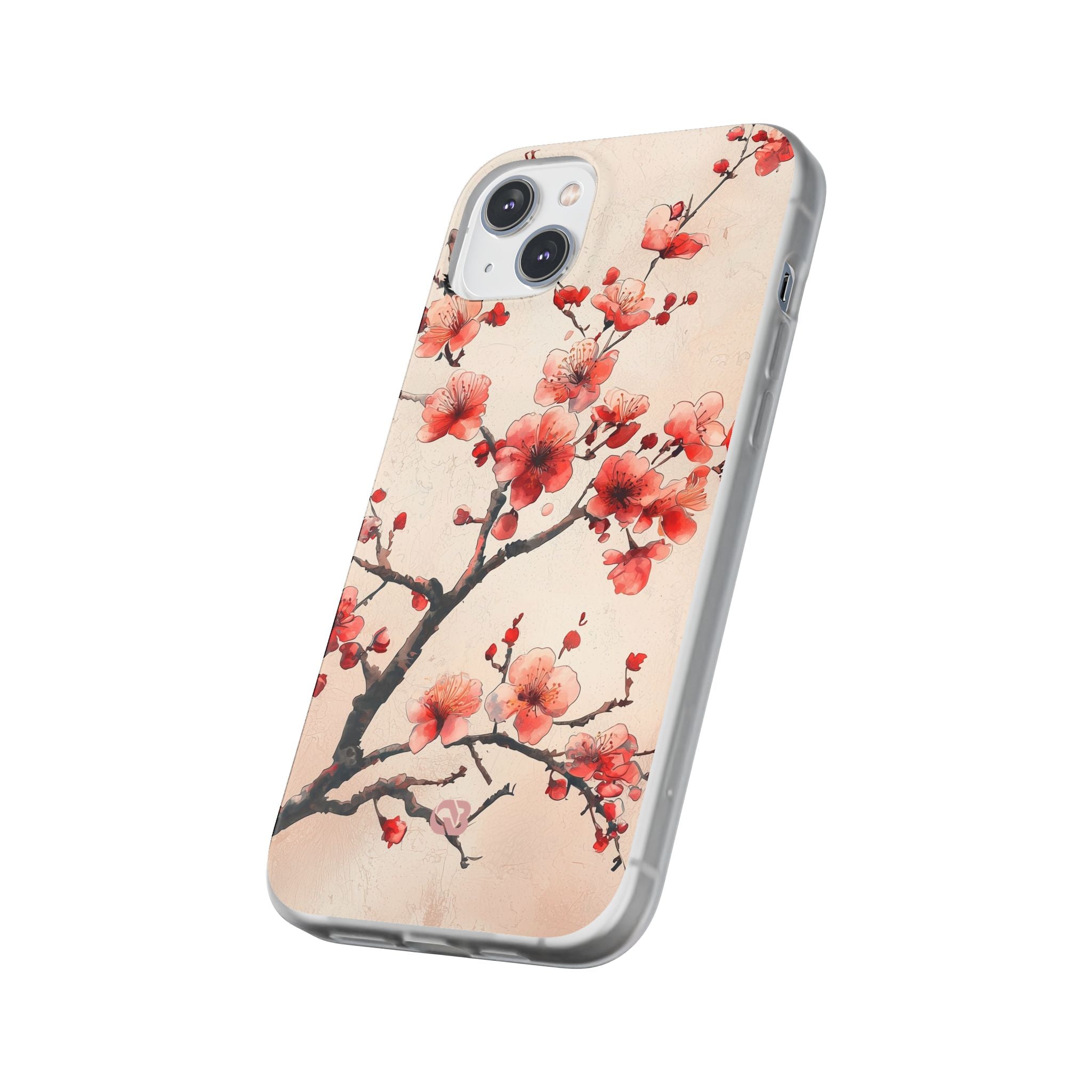 Crimson Silk Flora · Soft Custodia per iPhone