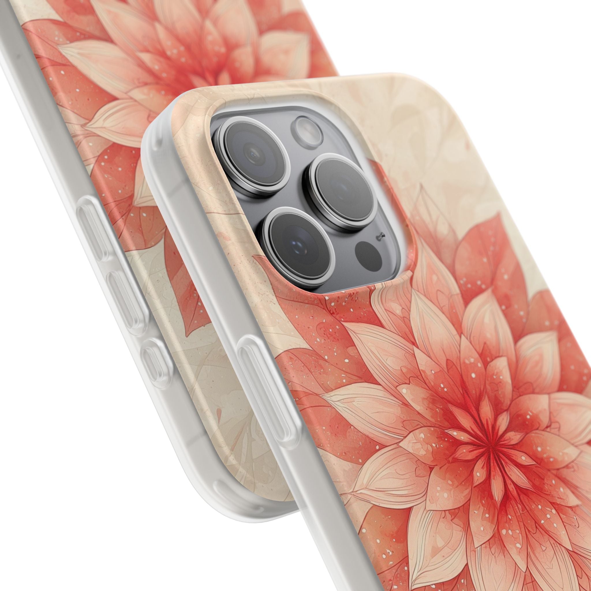 Coral Layered Bloom · Soft Phone Case for iPhone