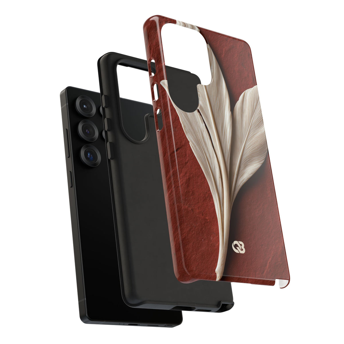Carved Ivory Plume · Tough Phone Case for Samsung · Red