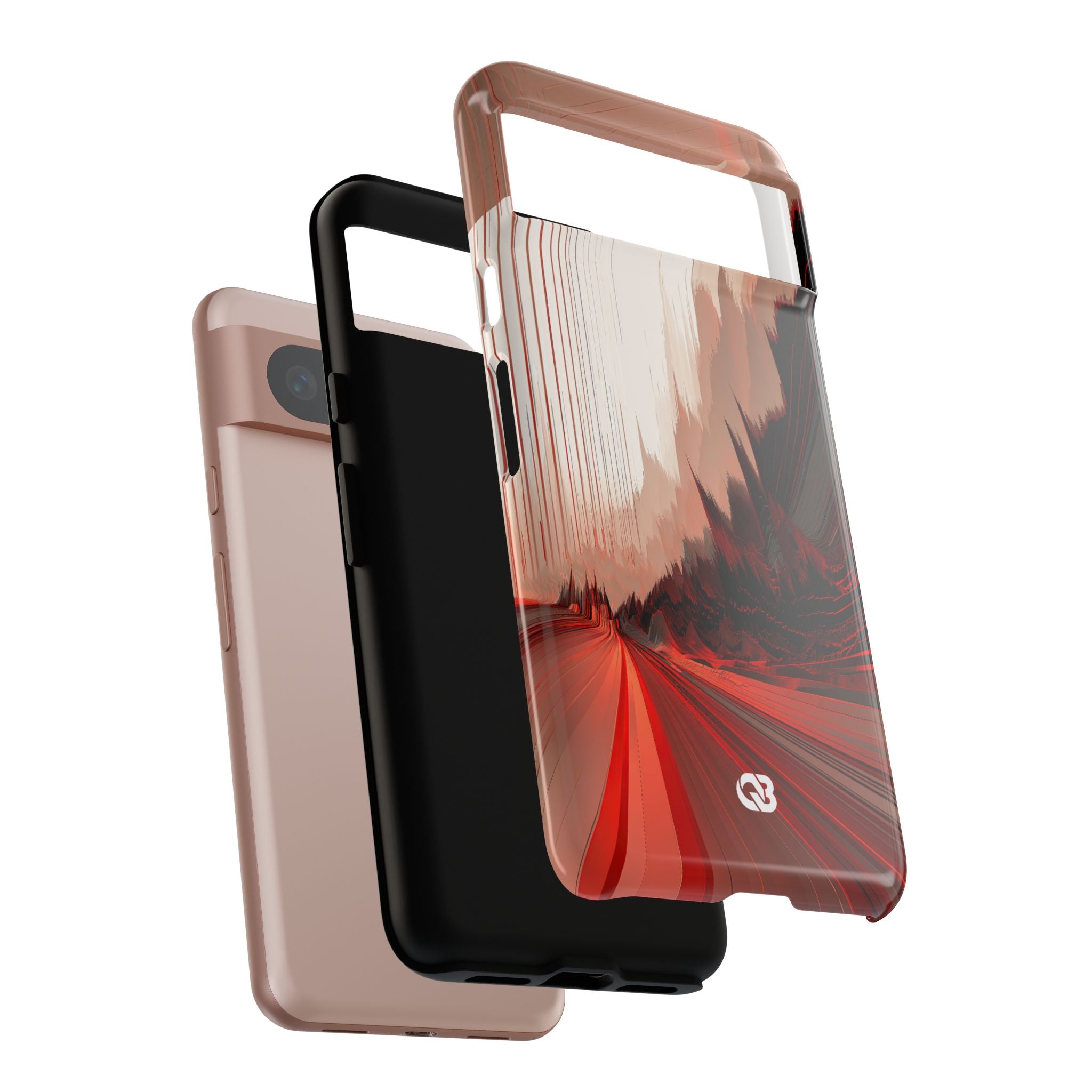 Red Tough Phone Case for Google Pixel - Crimson Pulse Horizon