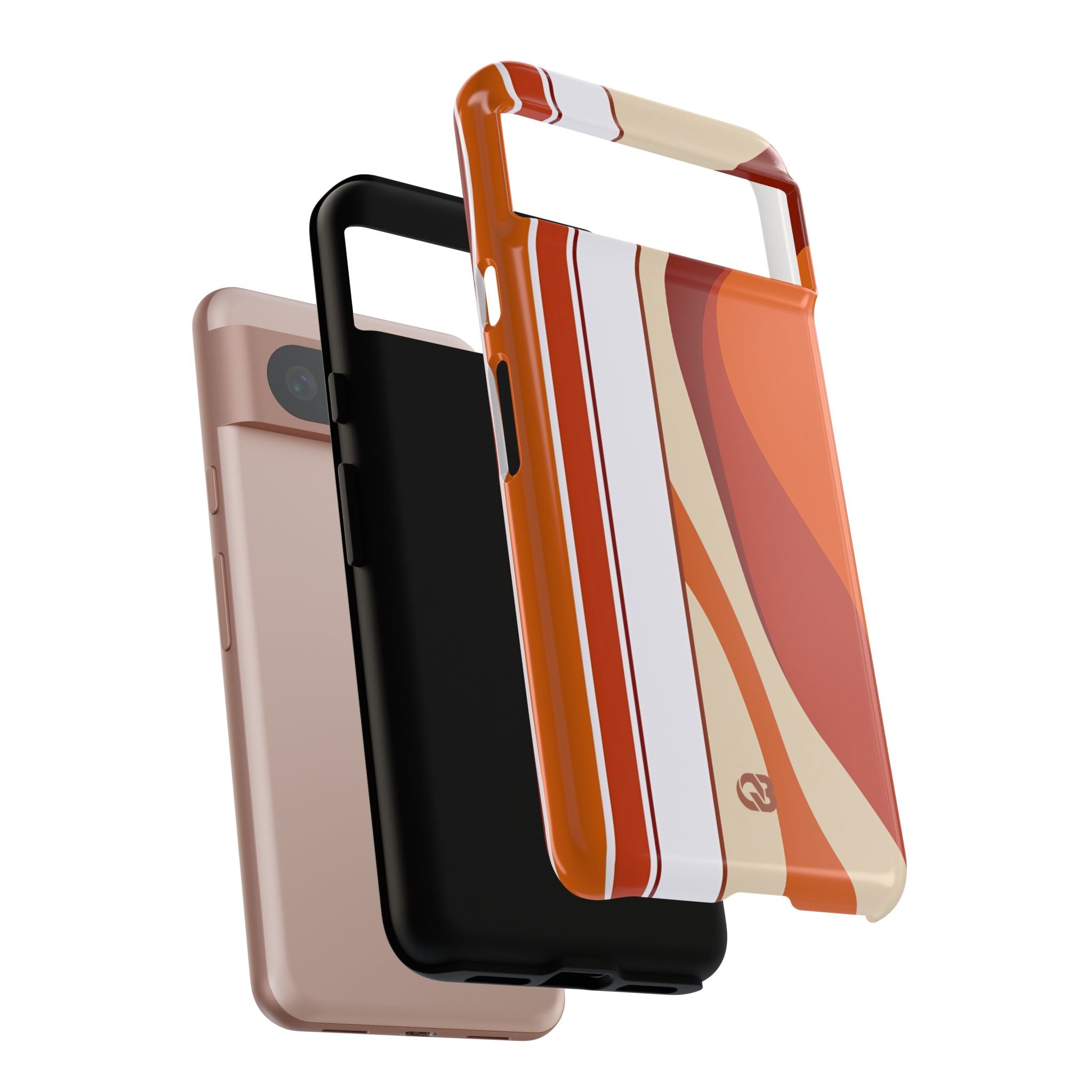 Orange Tough Phone Case for Google Pixel - Terracotta Metro Line