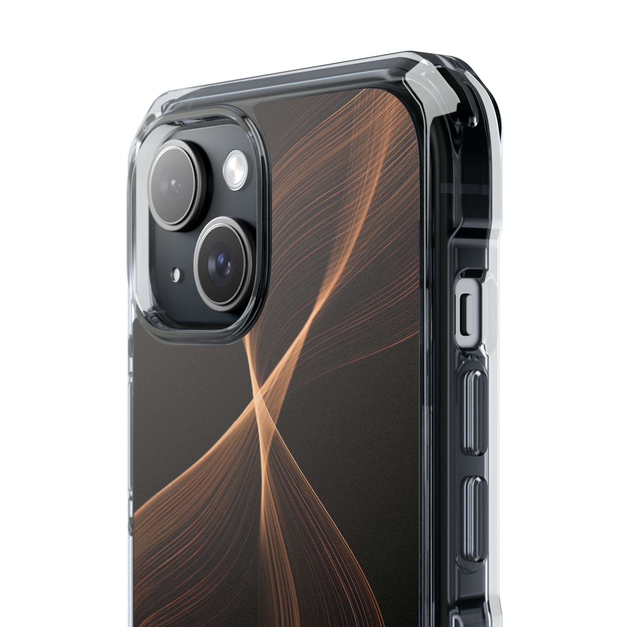 Brown Impact MagSafe Phone Case for iPhone - Copper Silk Wave