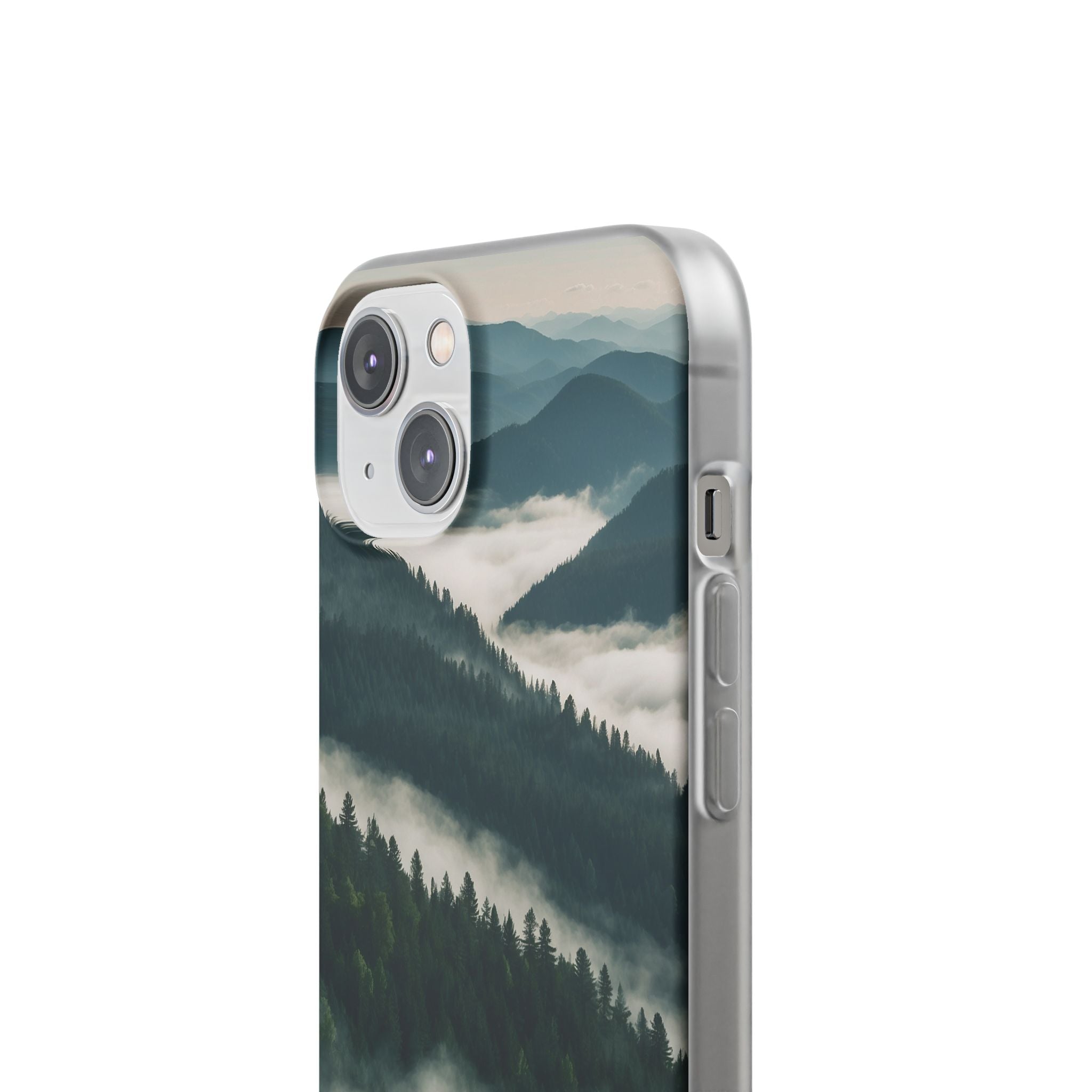 Misty Pine Peaks · Soft Hoesje voor iPhone