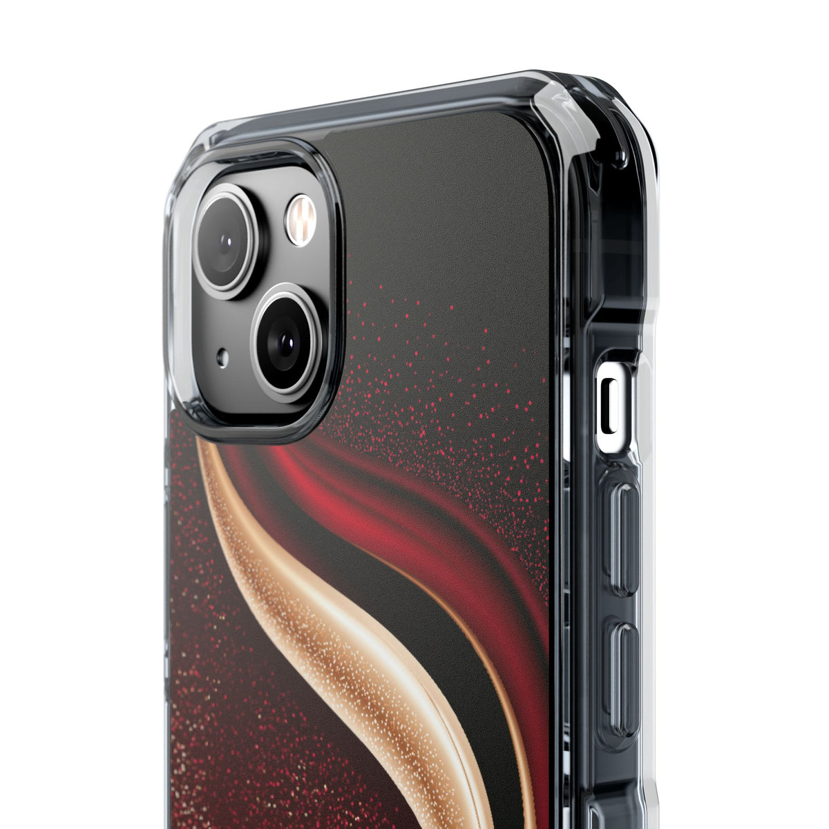 Gilded Crimson Flow · Clear Impact Magnetic Phone Case for iPhone · Red
