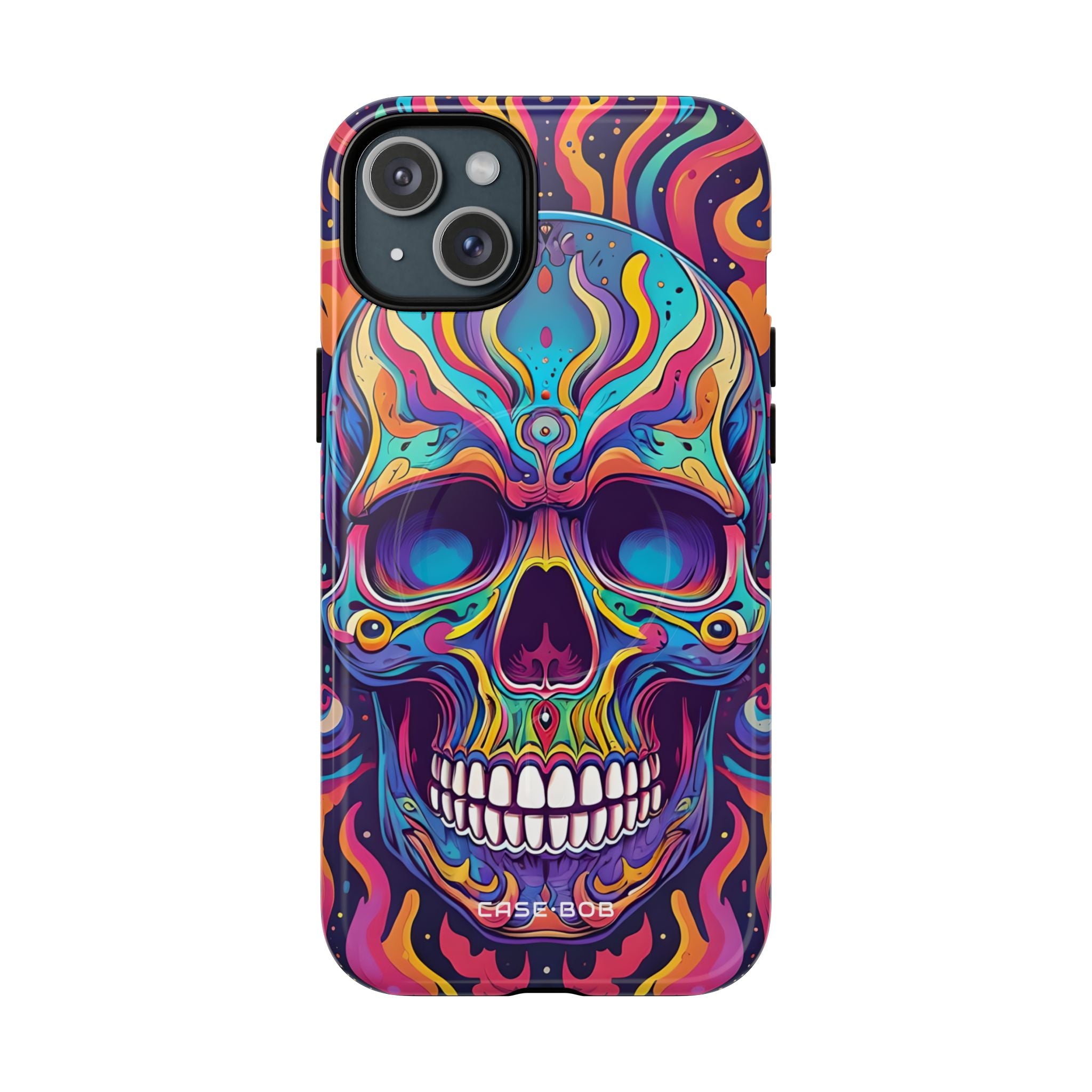 Flaming Skull iPhone 15 Plus Cover - Tough+