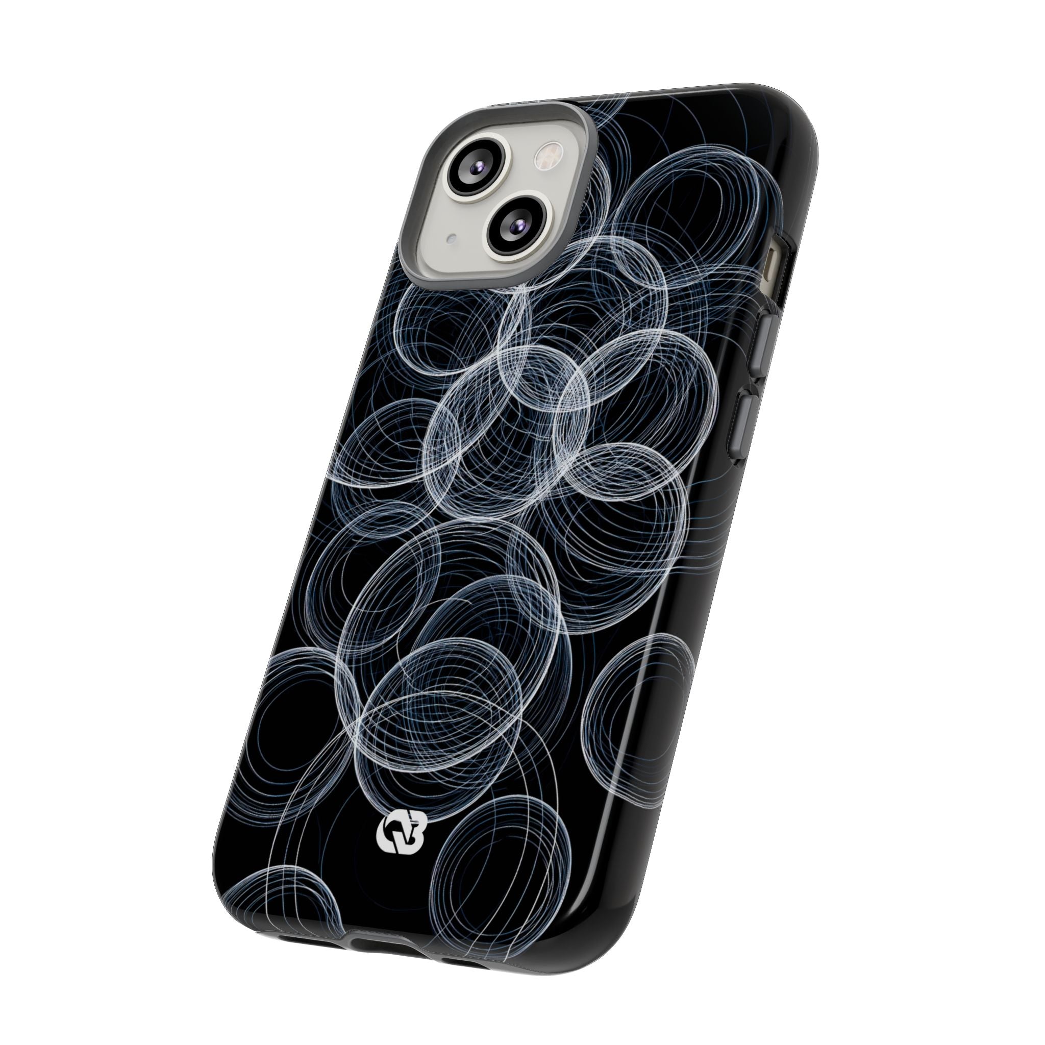 Black Tough Phone Case for iPhone - Frosted Ring Matrix