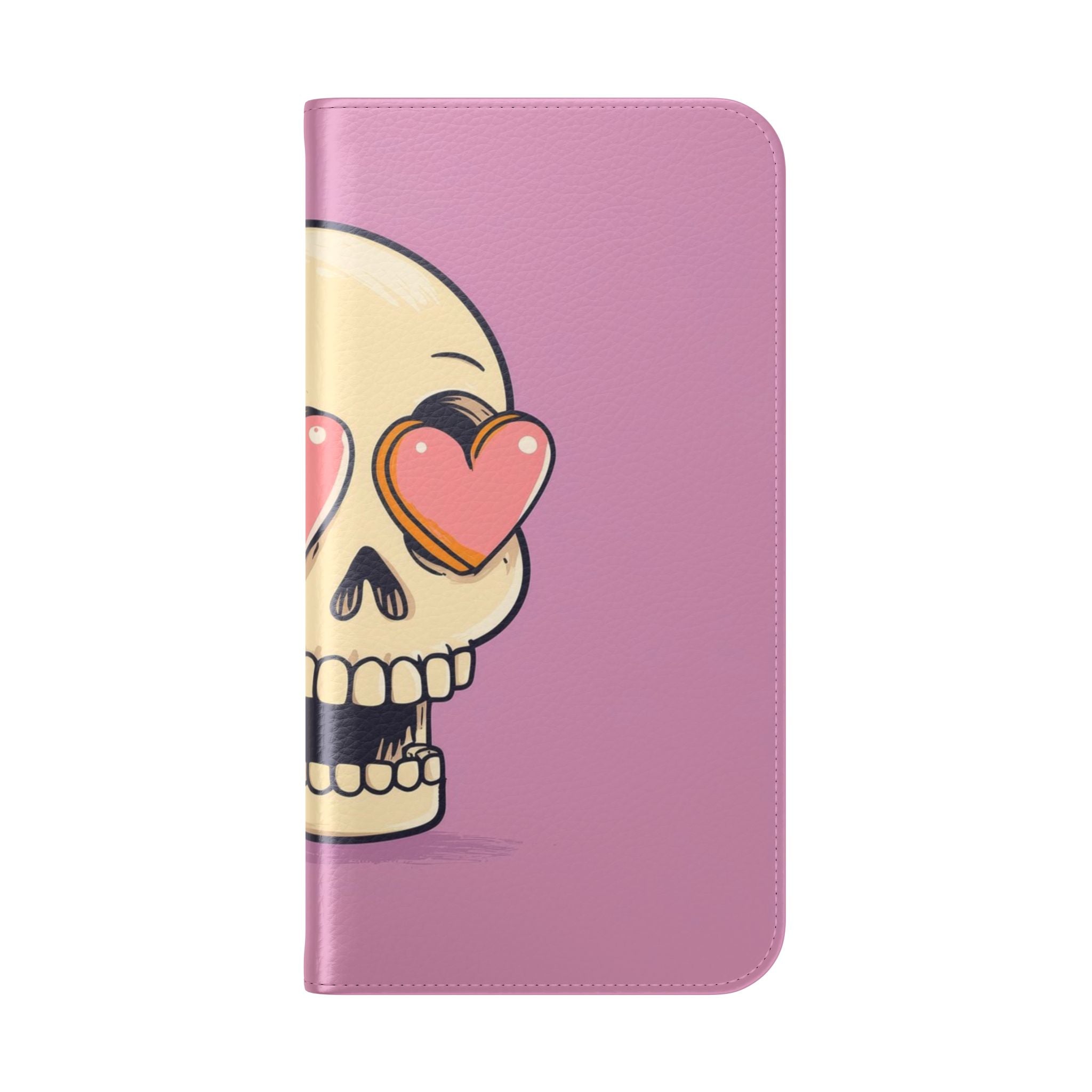 Heart Eyes Skull - iPhone 15 Plus Case - Wallet