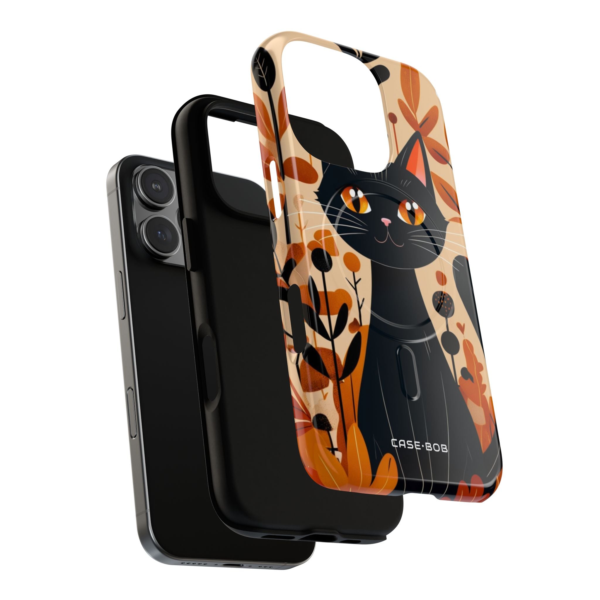 Sort Kat Glød iPhone 16 Pro Cover - Tough+