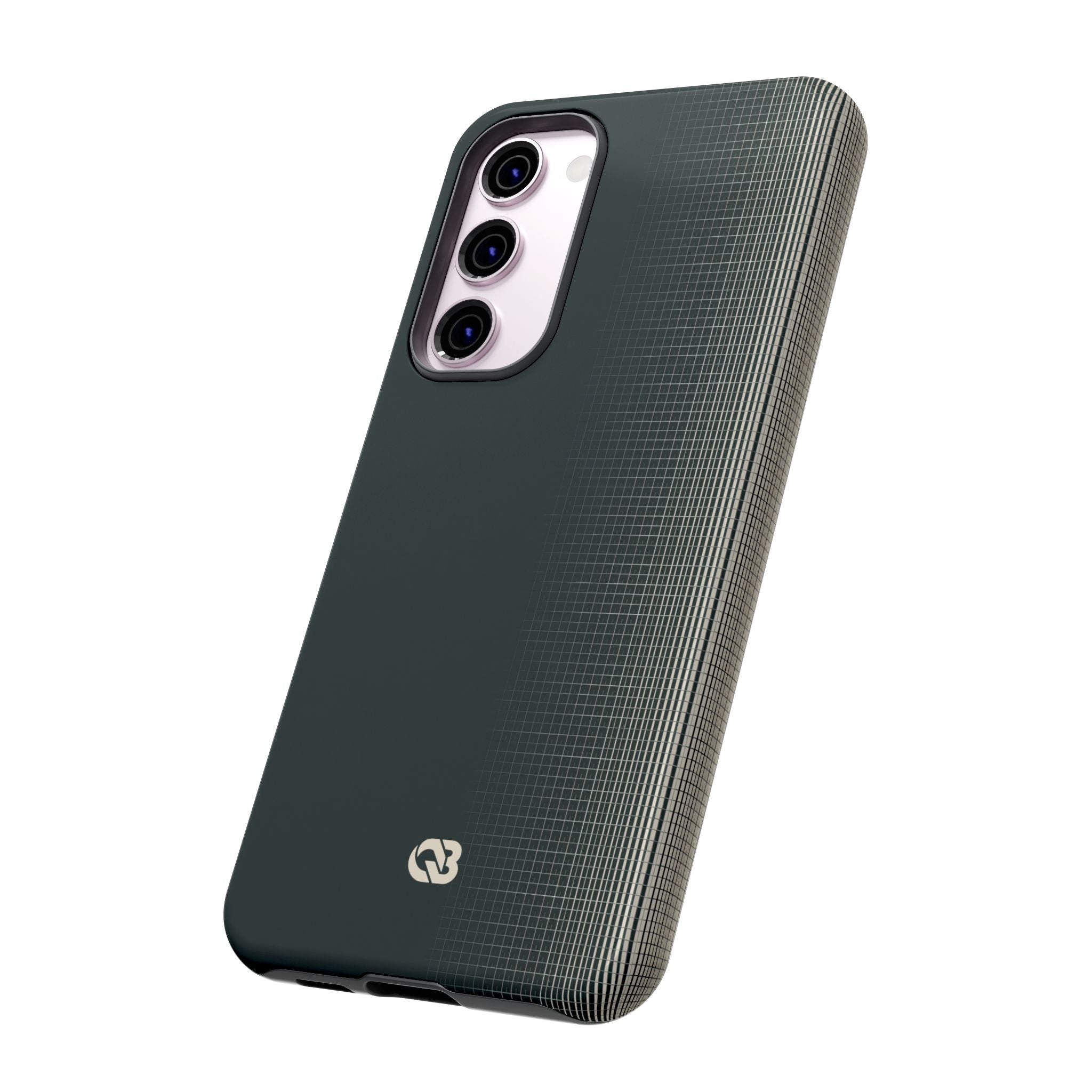 Grey Tough Phone Case for Samsung - Charcoal Tech Grid