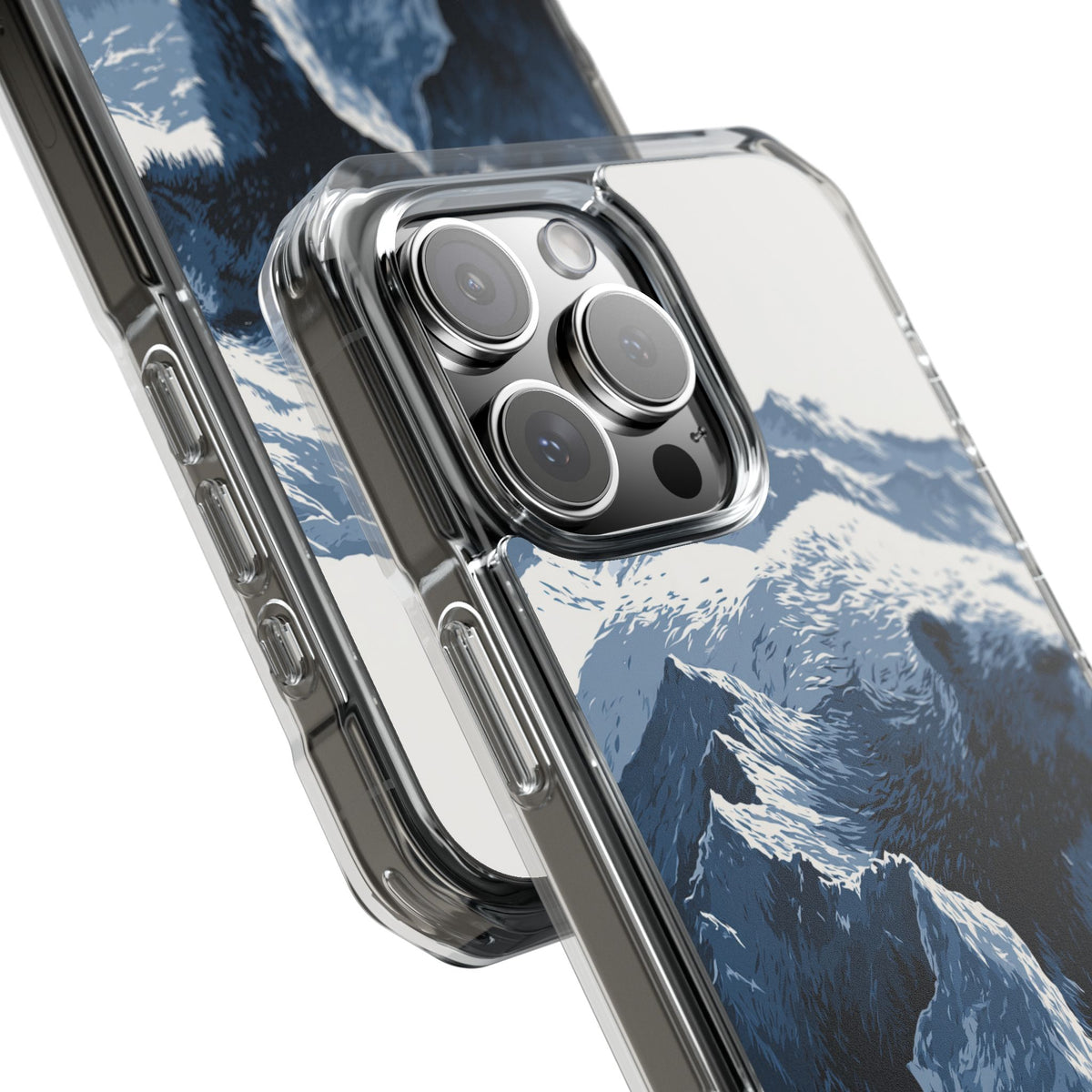 Fjord Summit Bear · Clear Impact Magnetic Phone Case for iPhone · Blue