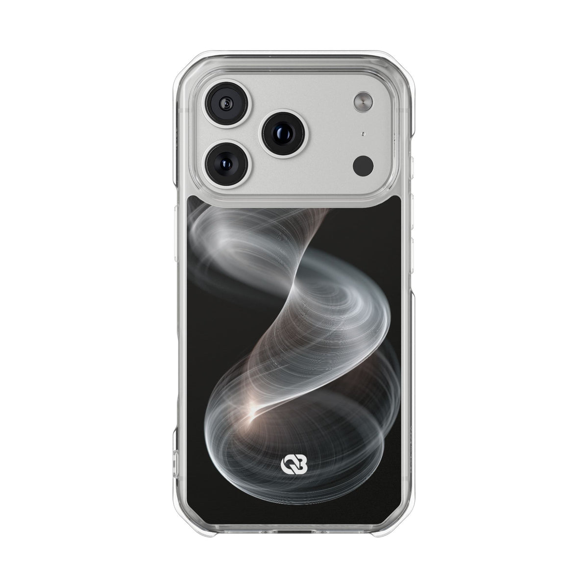 Luminous Vortex · Clear Impact Magnetic Phone Case for iPhone · Black
