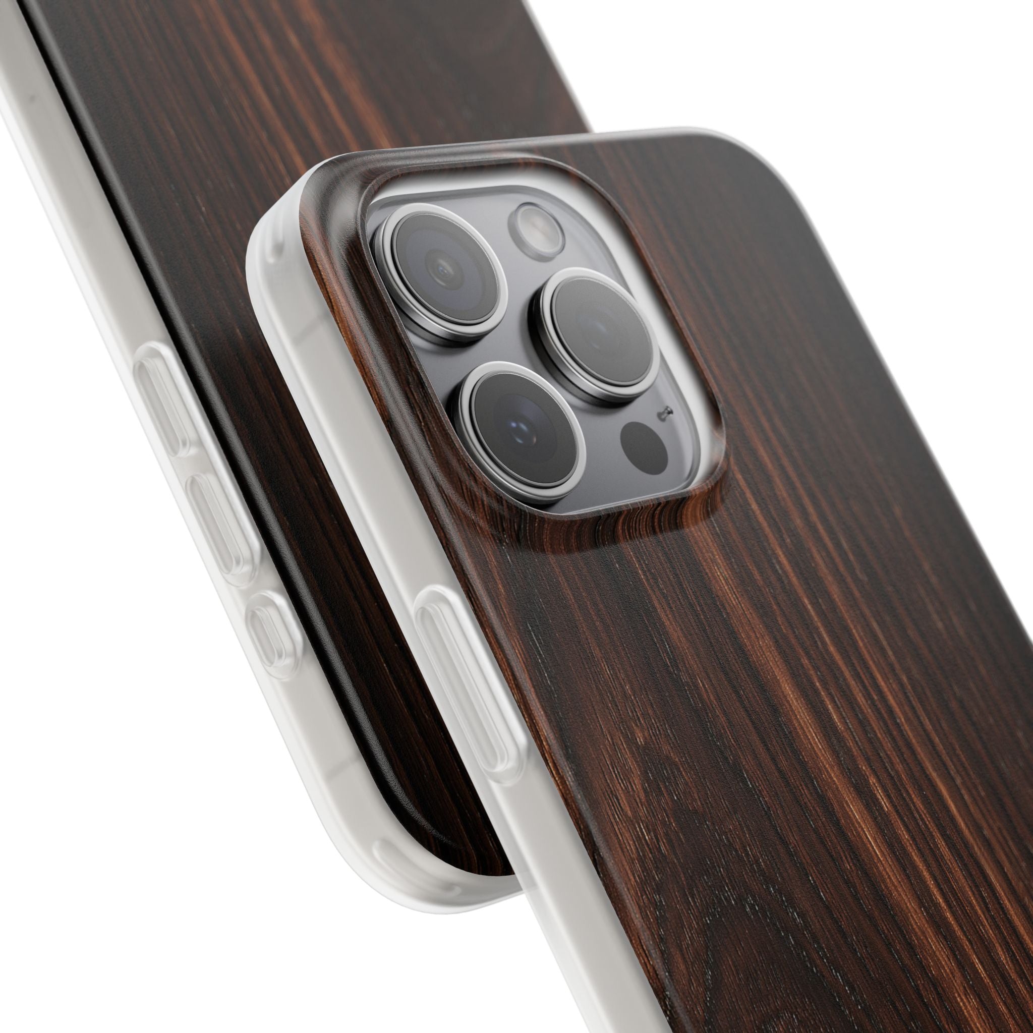 Brown Lite Phone Case for iPhone - Burnished Mahogany Grain
