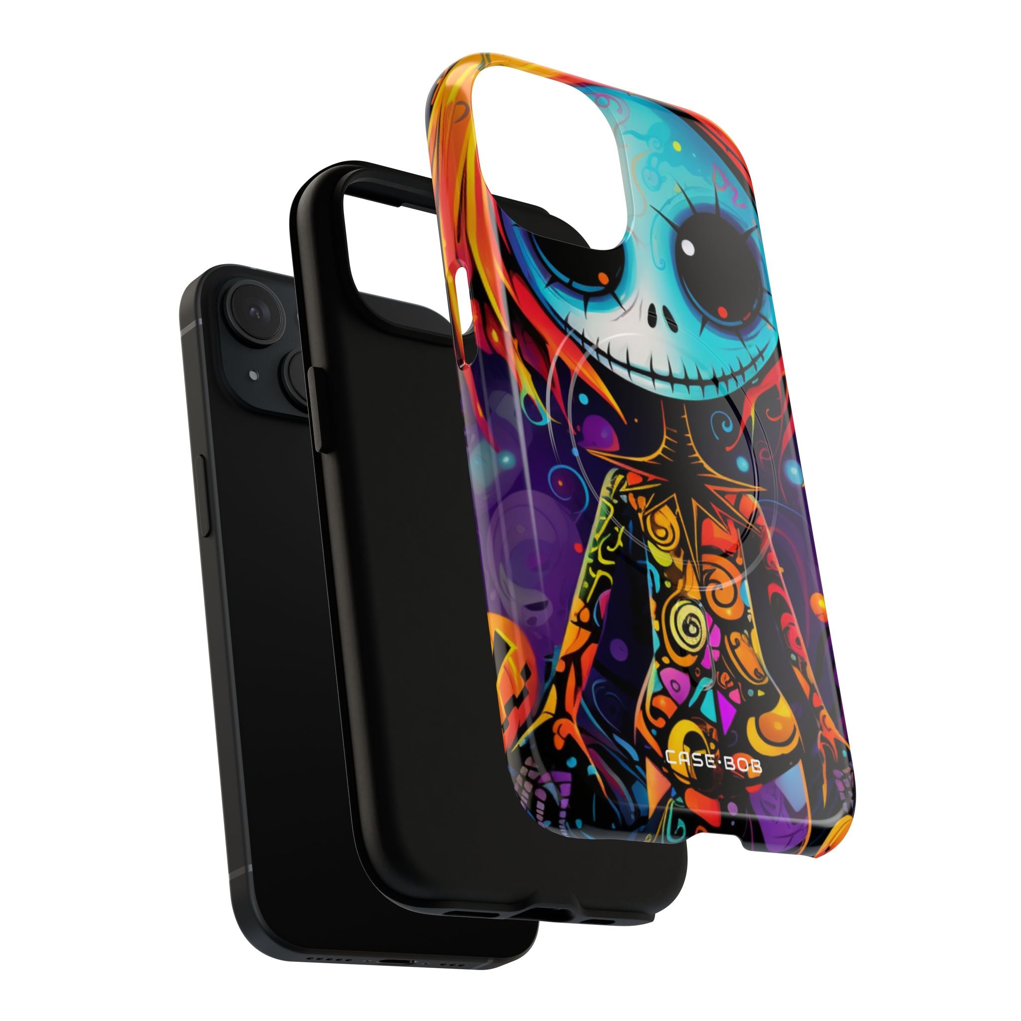 Blue Skull Swirl iPhone 15 Case - Tough+ - CASE•BOB