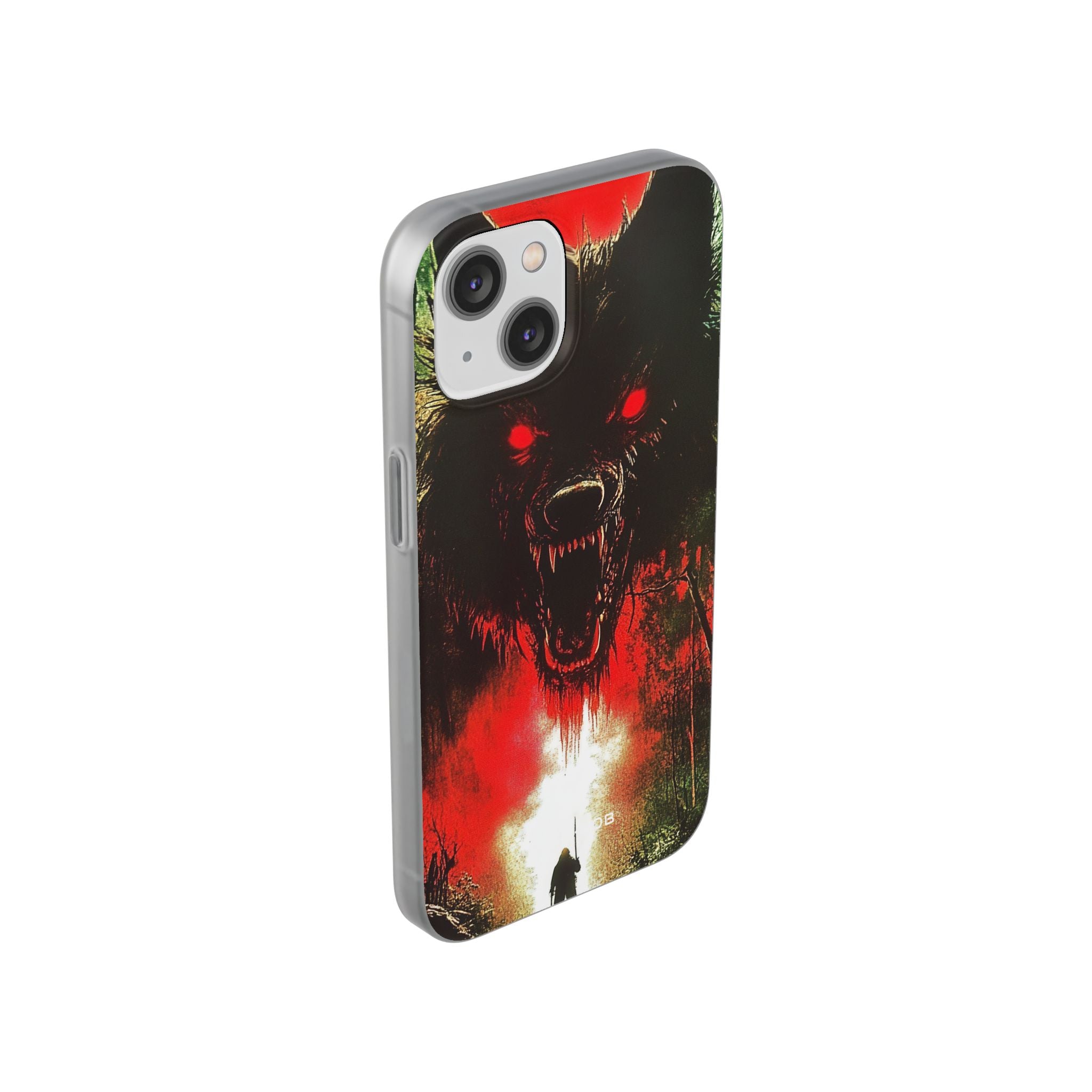 Crimson Wolf iPhone 14 Cover - Blød