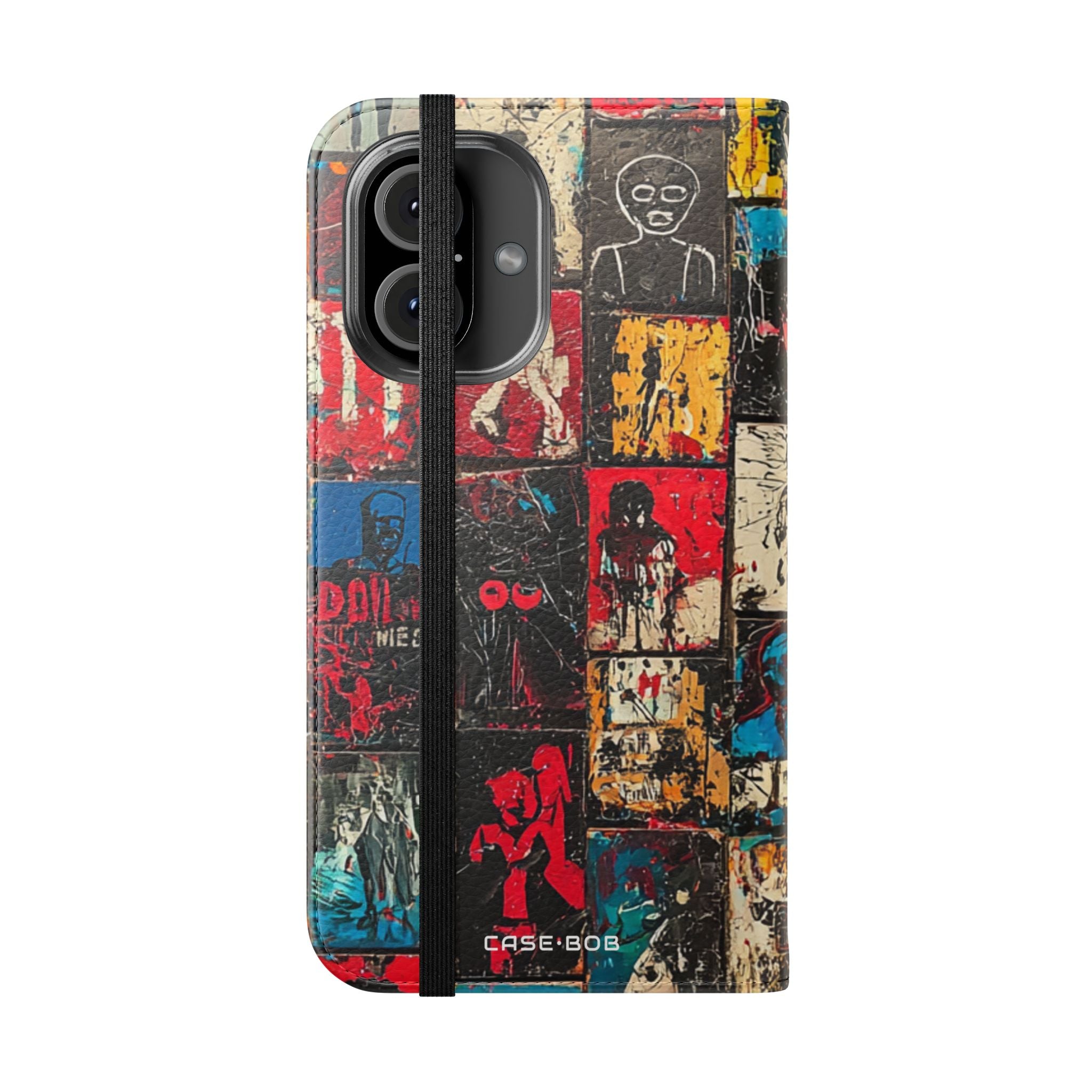 Portrait Grid Crimson - iPhone 16 Case - Wallet