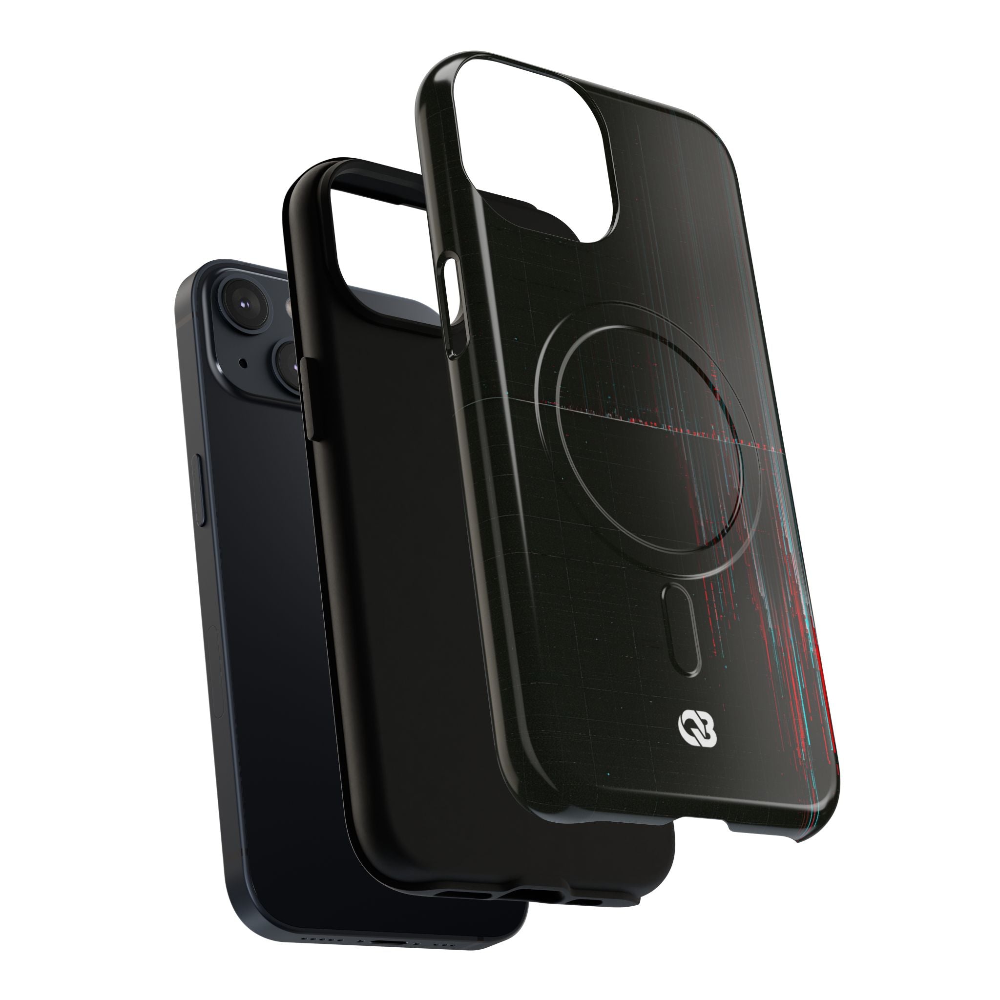 Black Tough 2.0 Magsafe Phone Case for iPhone - Corrupted Data Stream