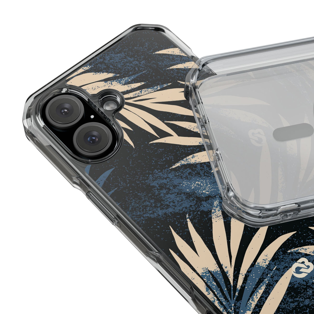Blue Impact MagSafe Phone Case for iPhone - Indigo Sandstone Palm