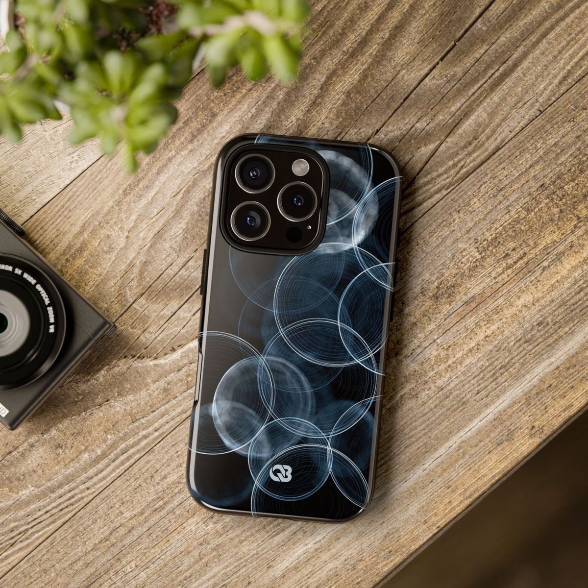 Blue Tough Phone Case for iPhone - Cyan Pulse Ripple