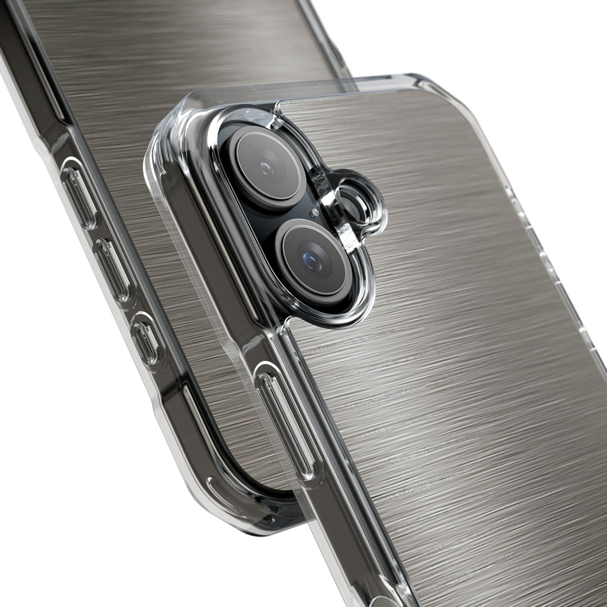 Grey Impact MagSafe Phone Case for iPhone - Brushed Industrial Steel