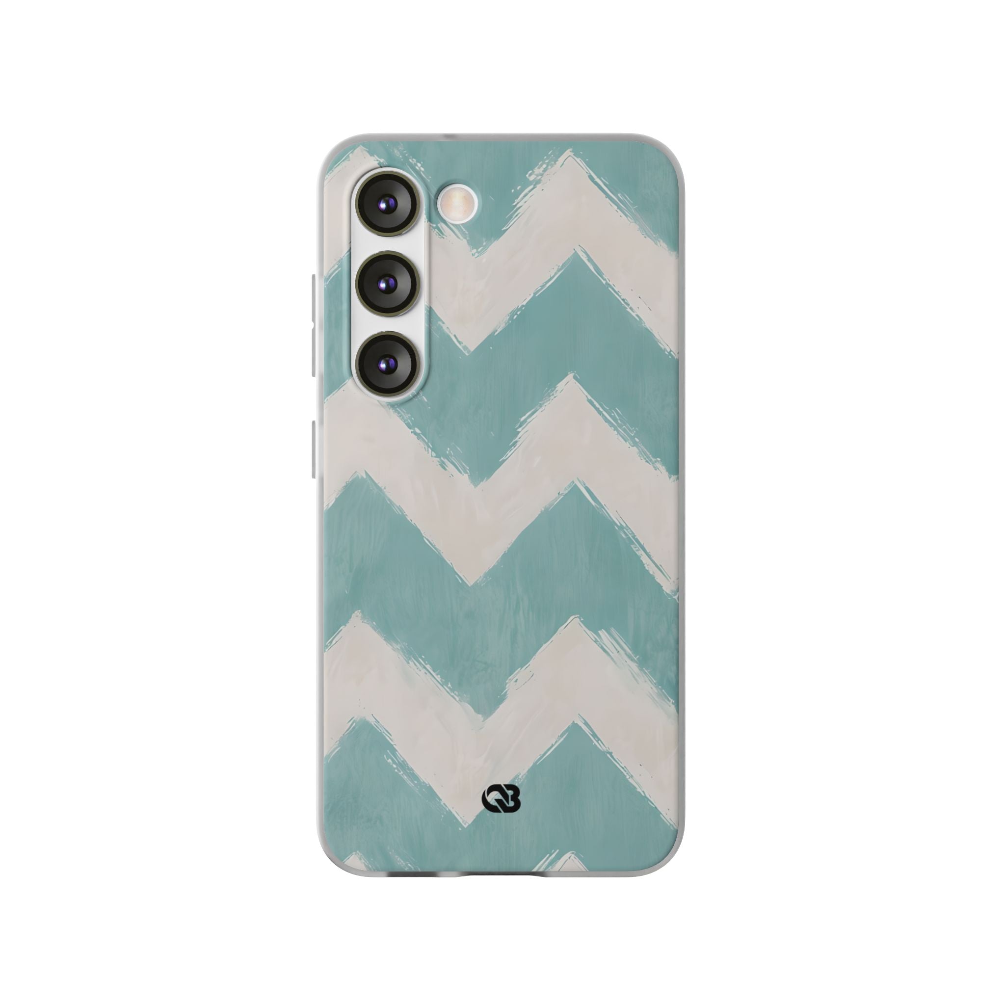 Teal Painted Chevron · Soft Phone Case for Samsung