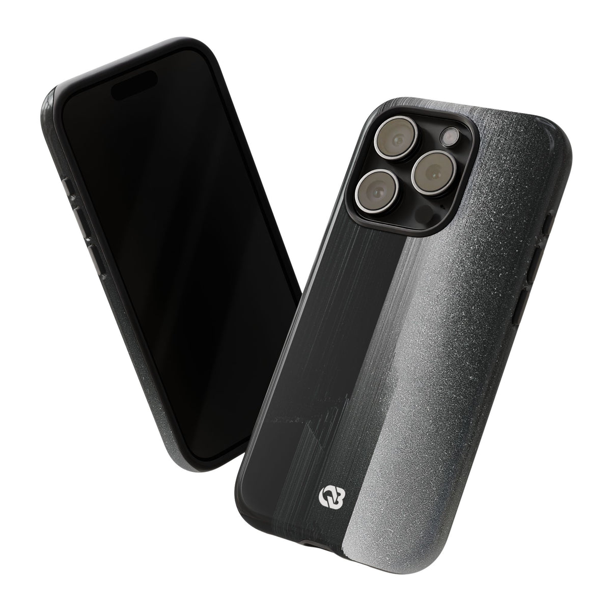 Black Tough Phone Case for iPhone - Brutalist Pixel Monolith