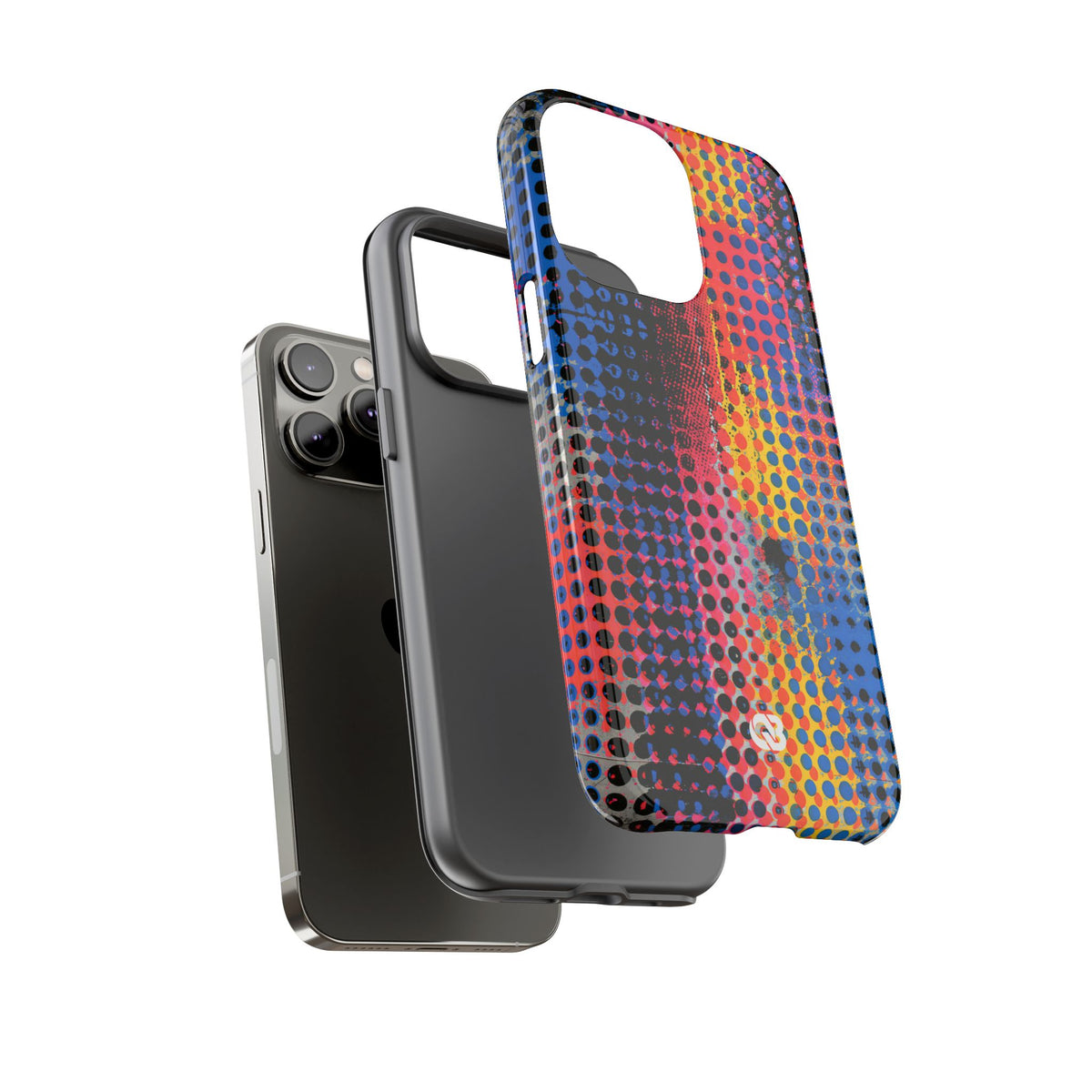 Chromatic Halftone Grid · Tough Phone Case for iPhone · Blue