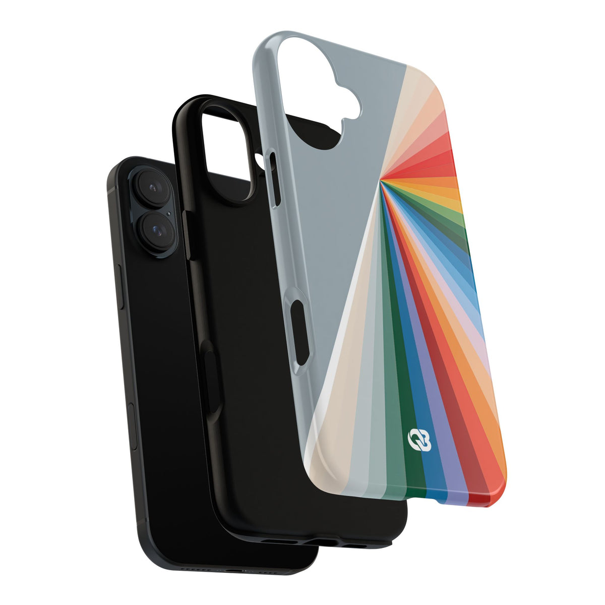 Grey Tough Phone Case for iPhone - Slate Prism Burst